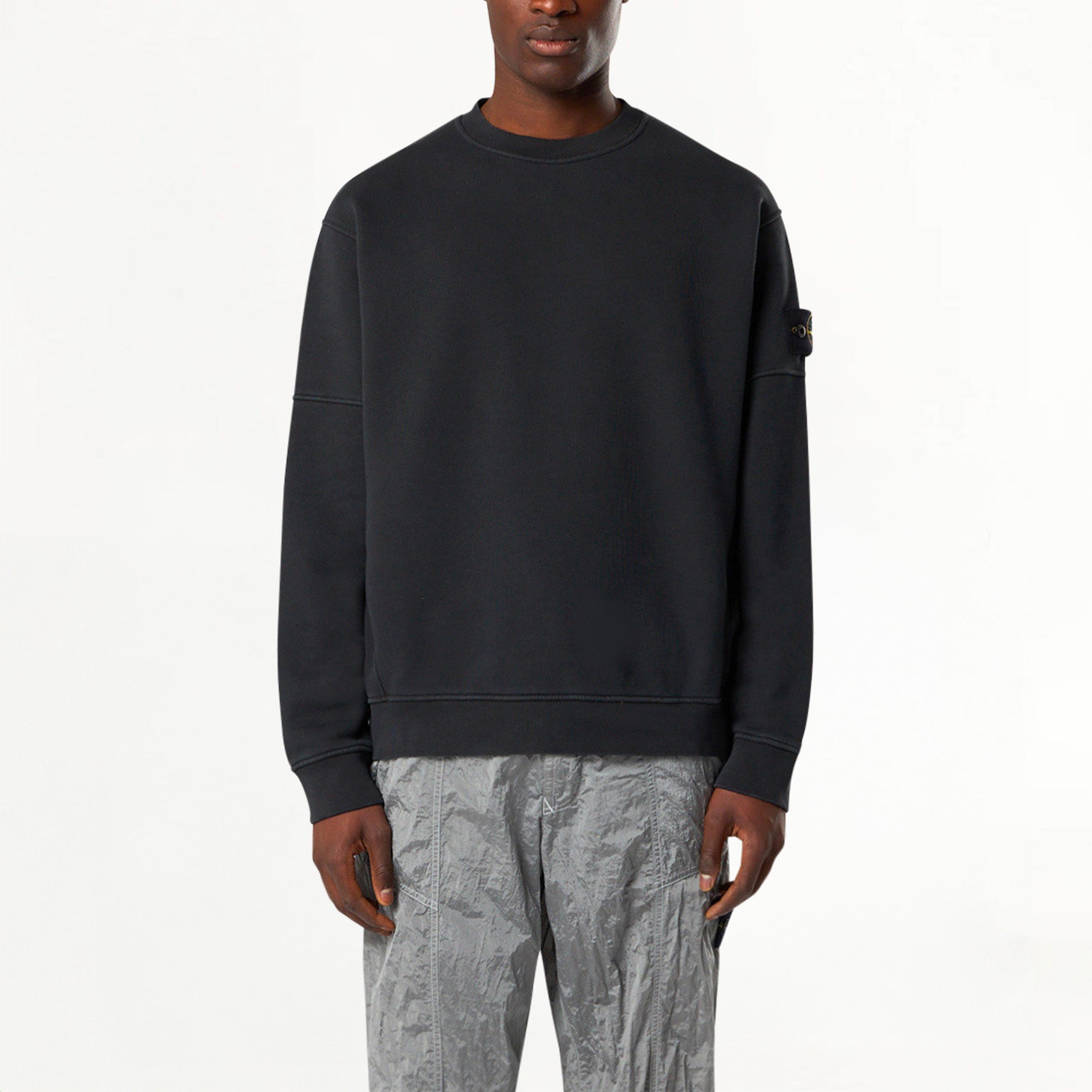 Sweat-shirt Stone Island Ras-du-cou en Coton Bio 6100032 Noir