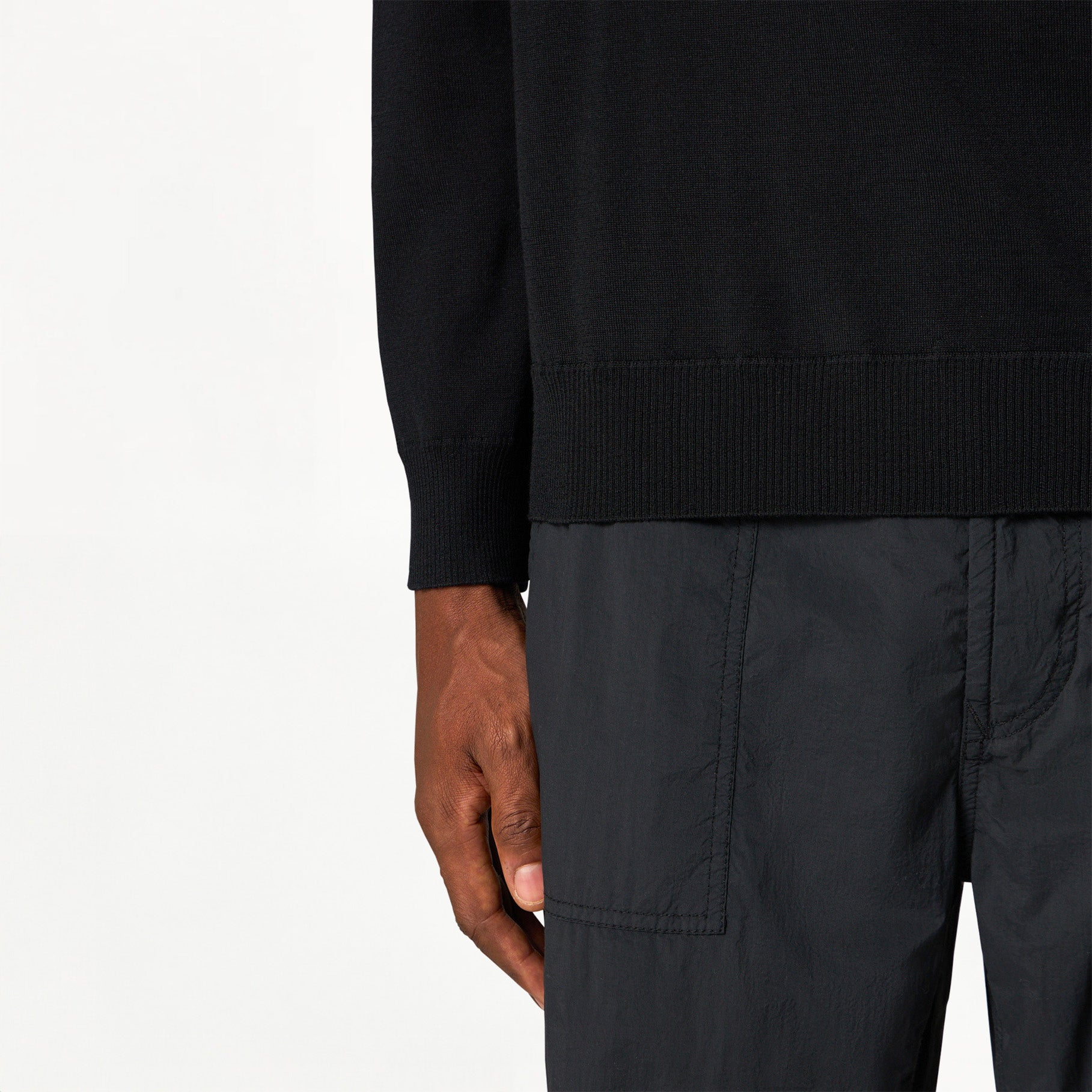 Pull Stone Island Ghost Ras-du-cou en Laine RWS 5100066 Noir