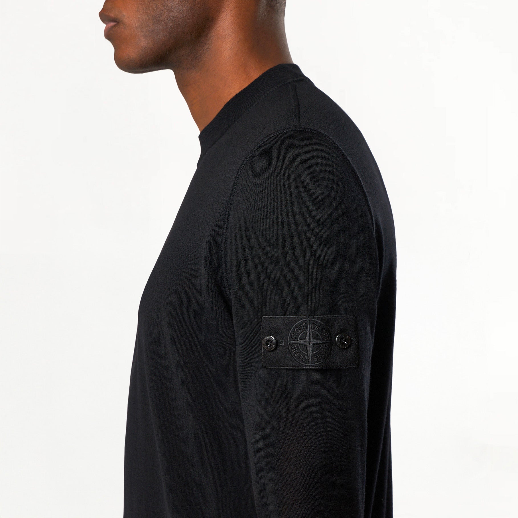 Pull Stone Island Ghost Ras-du-cou en Laine RWS 5100066 Noir