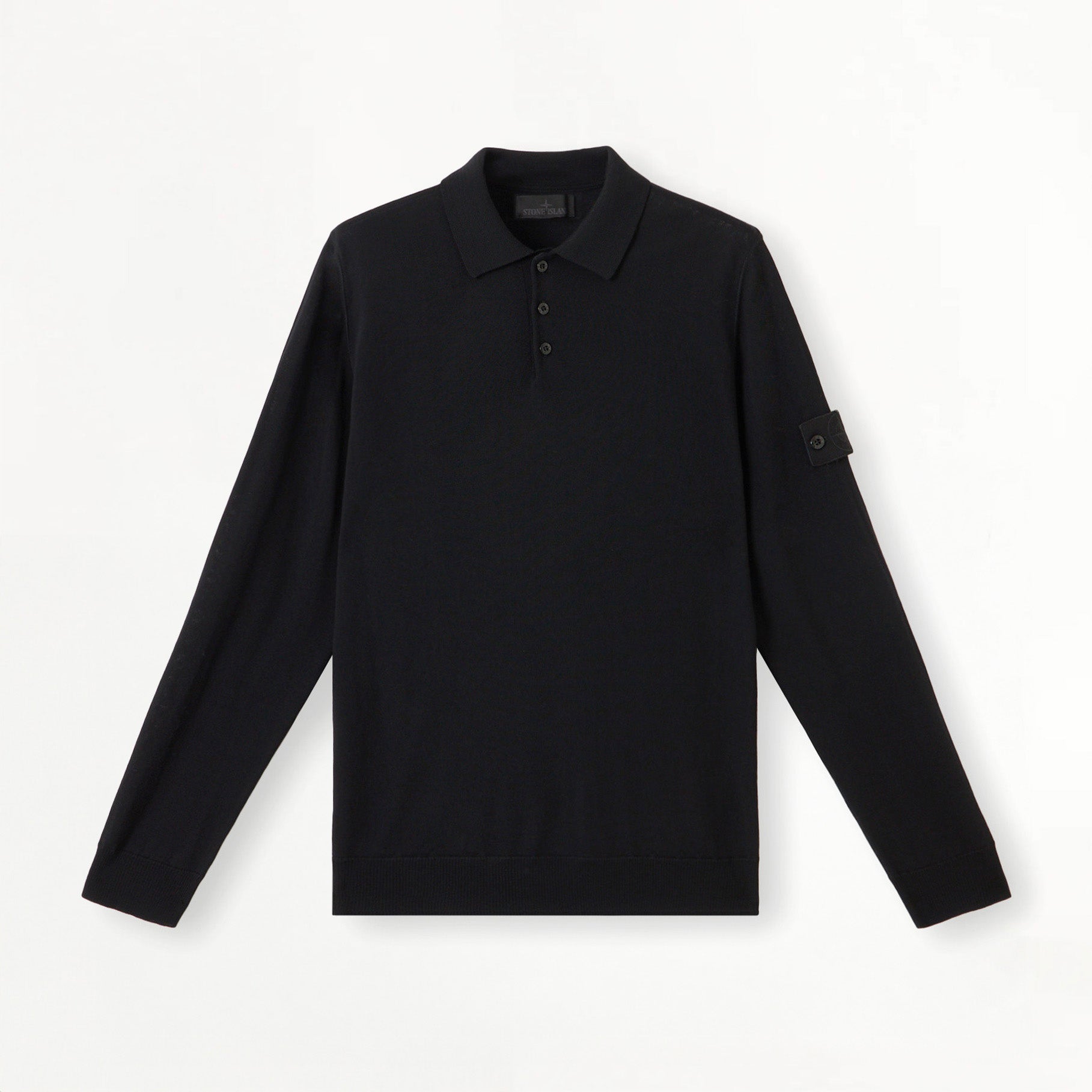 Polo Stone Island Ghost Manches Longues en Laine RWS 5100071 Noir