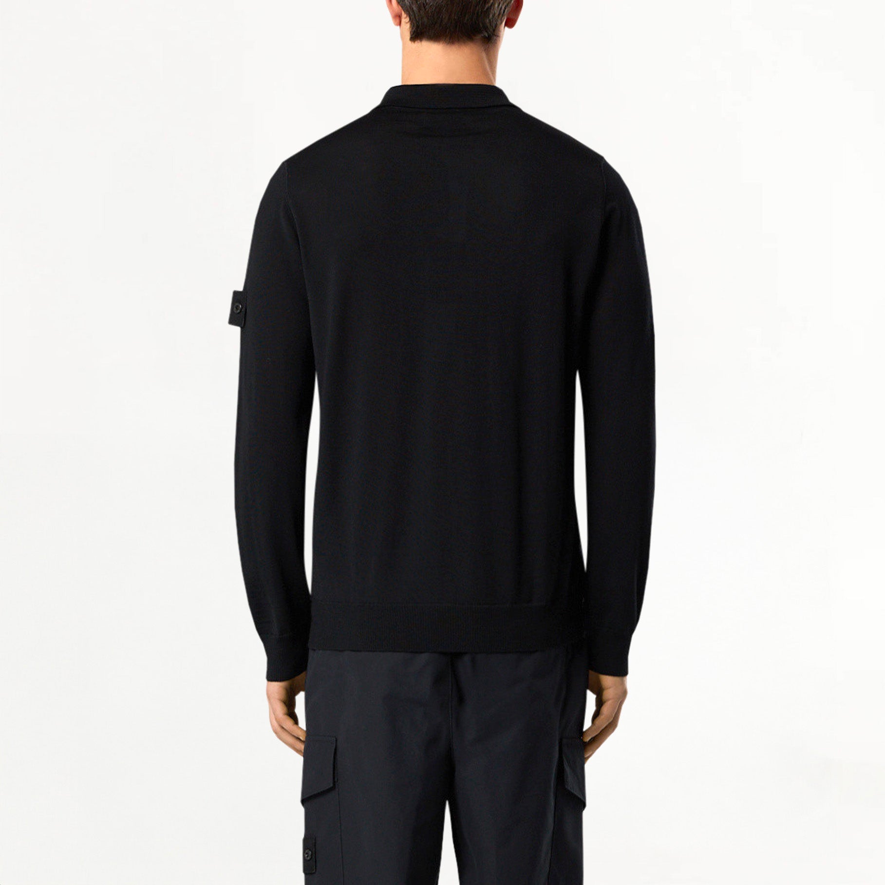 Polo Stone Island Ghost Manches Longues en Laine RWS 5100071 Noir