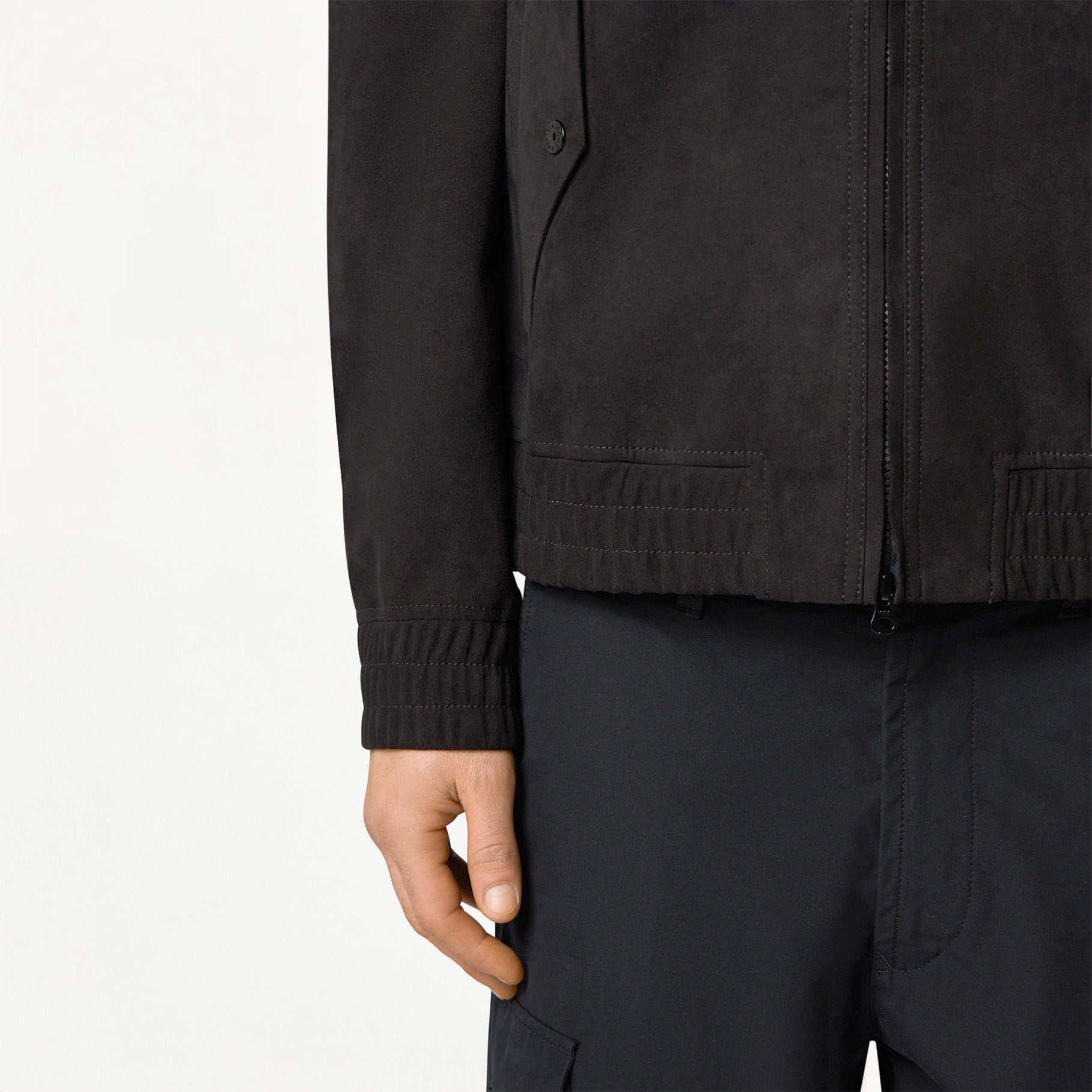 Blouson Stone Island Ghost en Alcantara 4100027 Noir