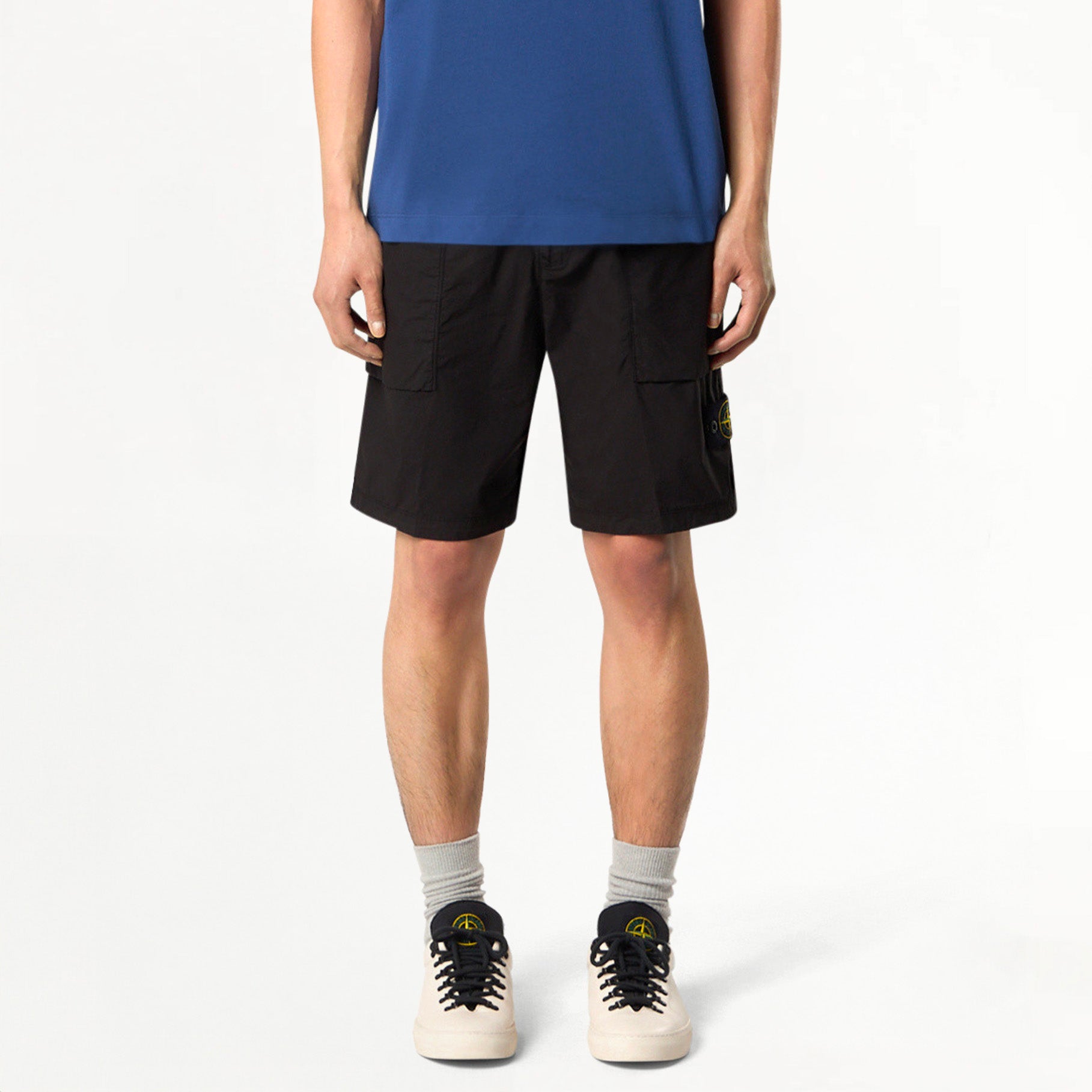 Bermuda Stone Island Stretch Cotton Tela Paracadute Noir