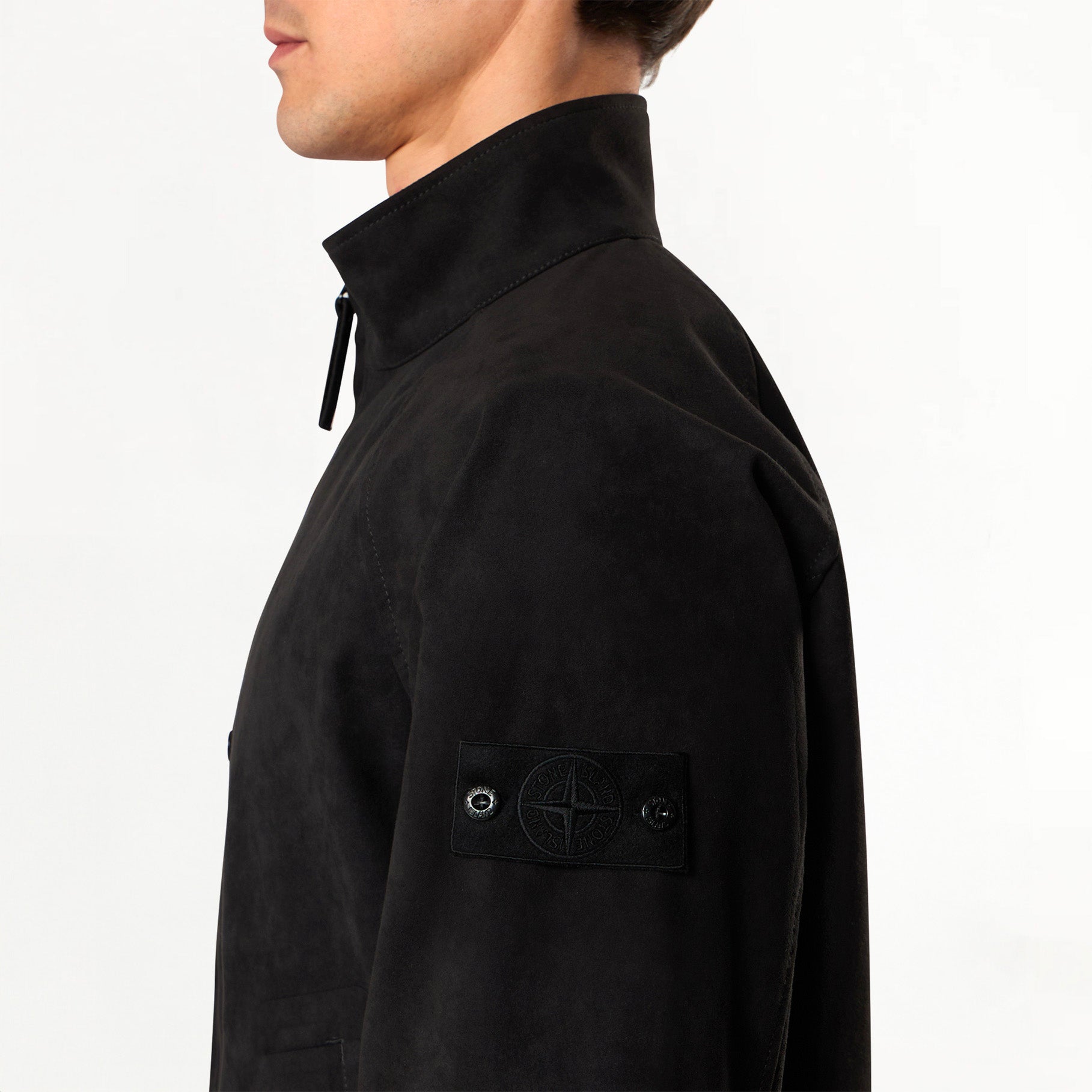 Blouson Stone Island Ghost en Alcantara 4100027 Noir