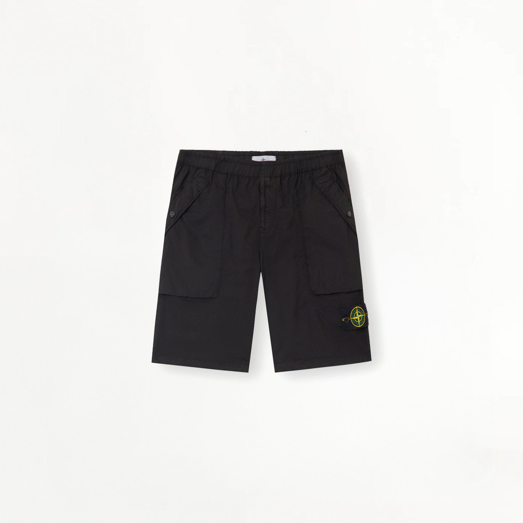 Bermuda Stone Island Stretch Cotton Tela Paracadute Noir