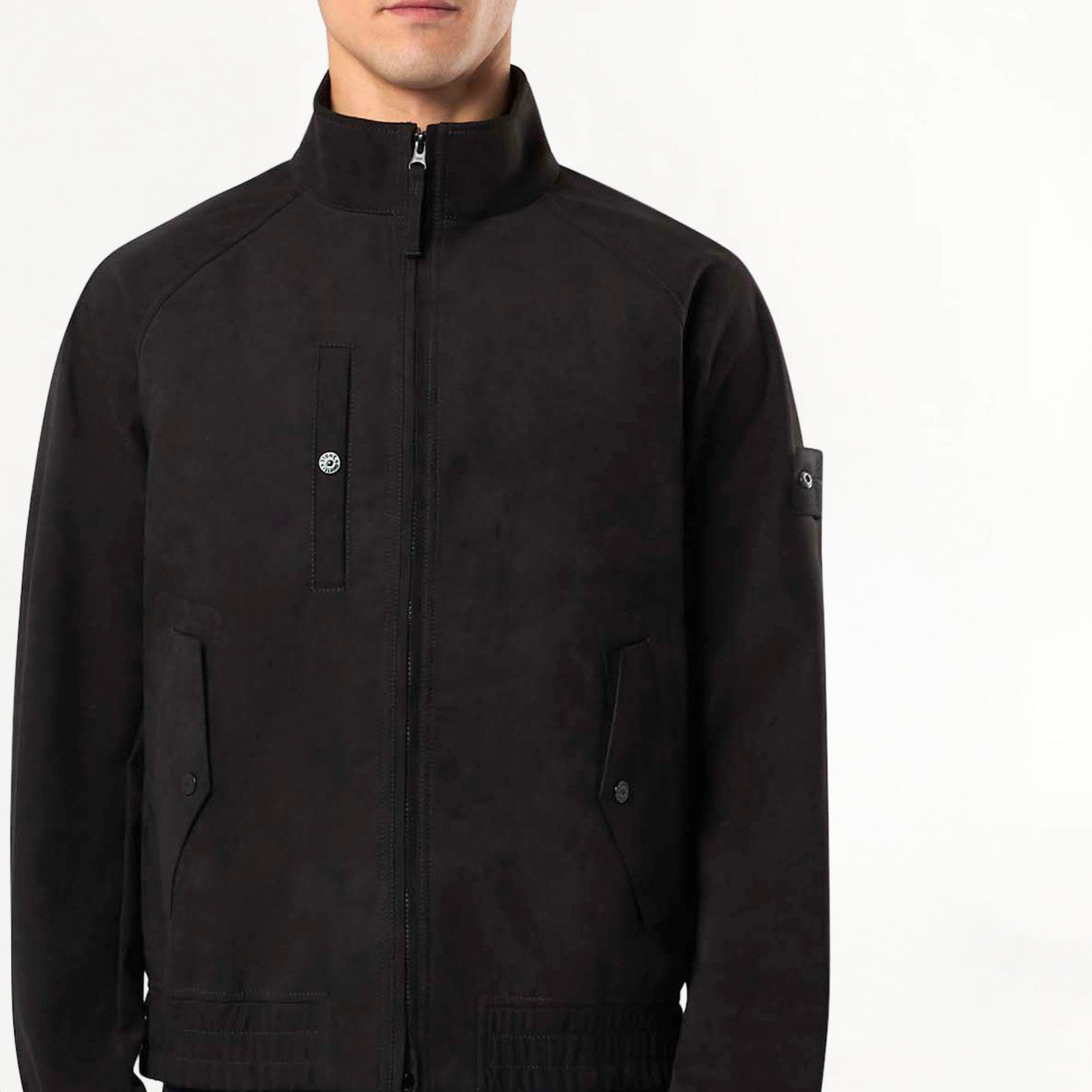 Blouson Stone Island Ghost en Alcantara 4100027 Noir