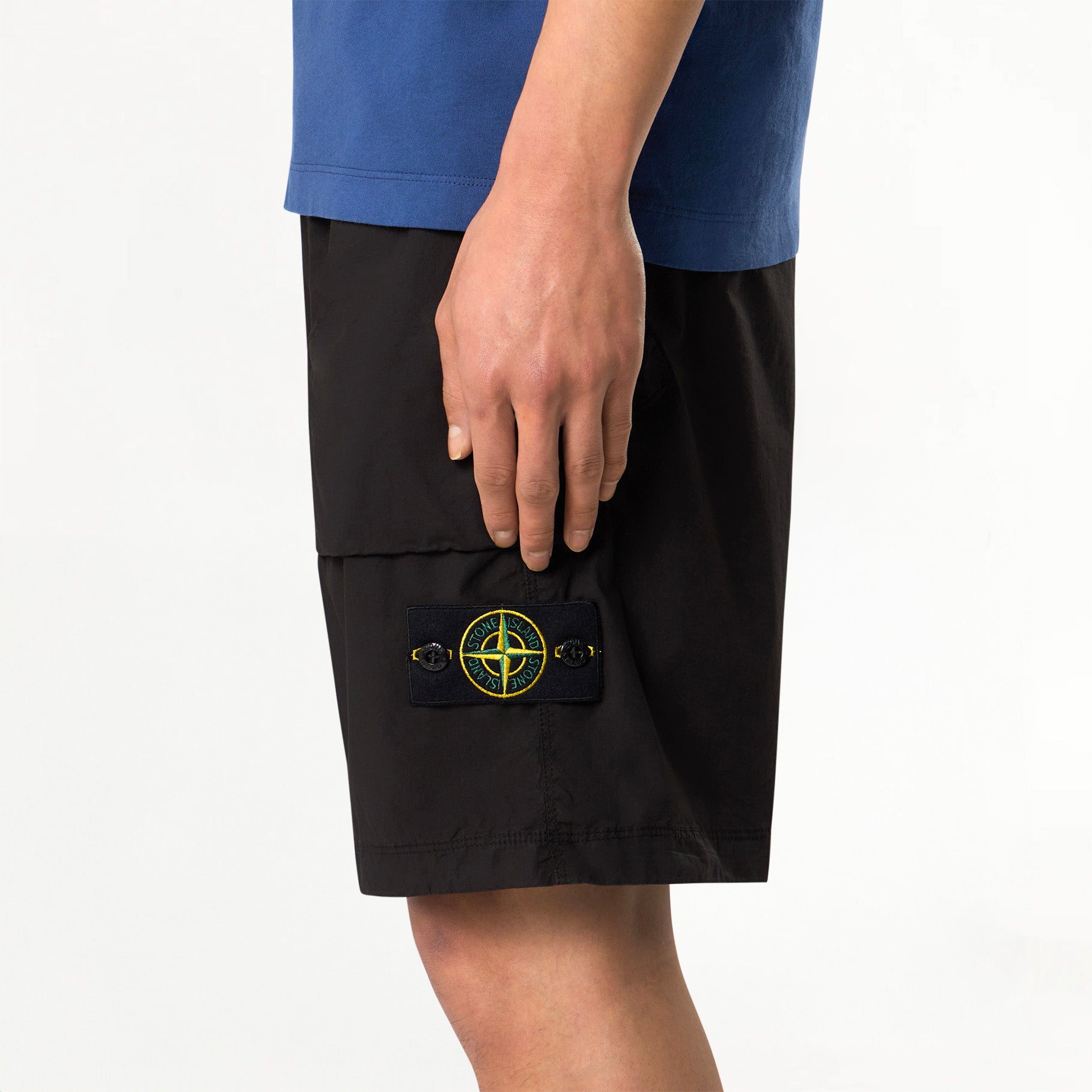 Bermuda Stone Island Stretch Cotton Tela Paracadute Noir