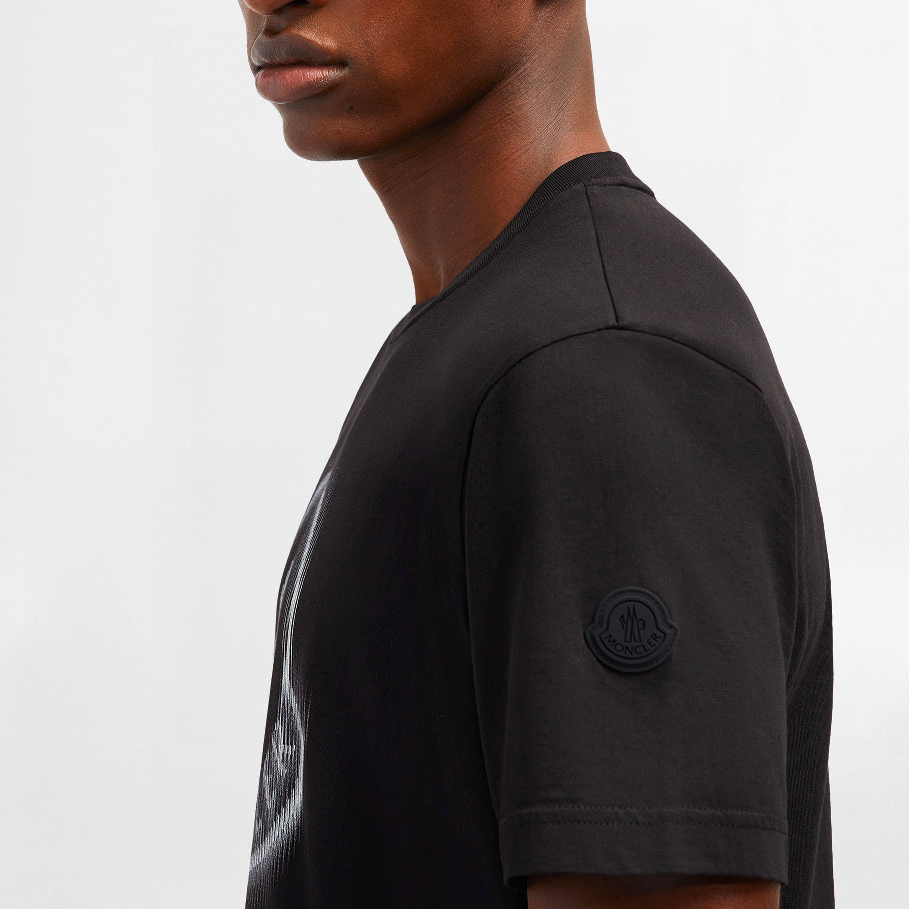 T-shirt Moncler Motion Blur Logo Noir