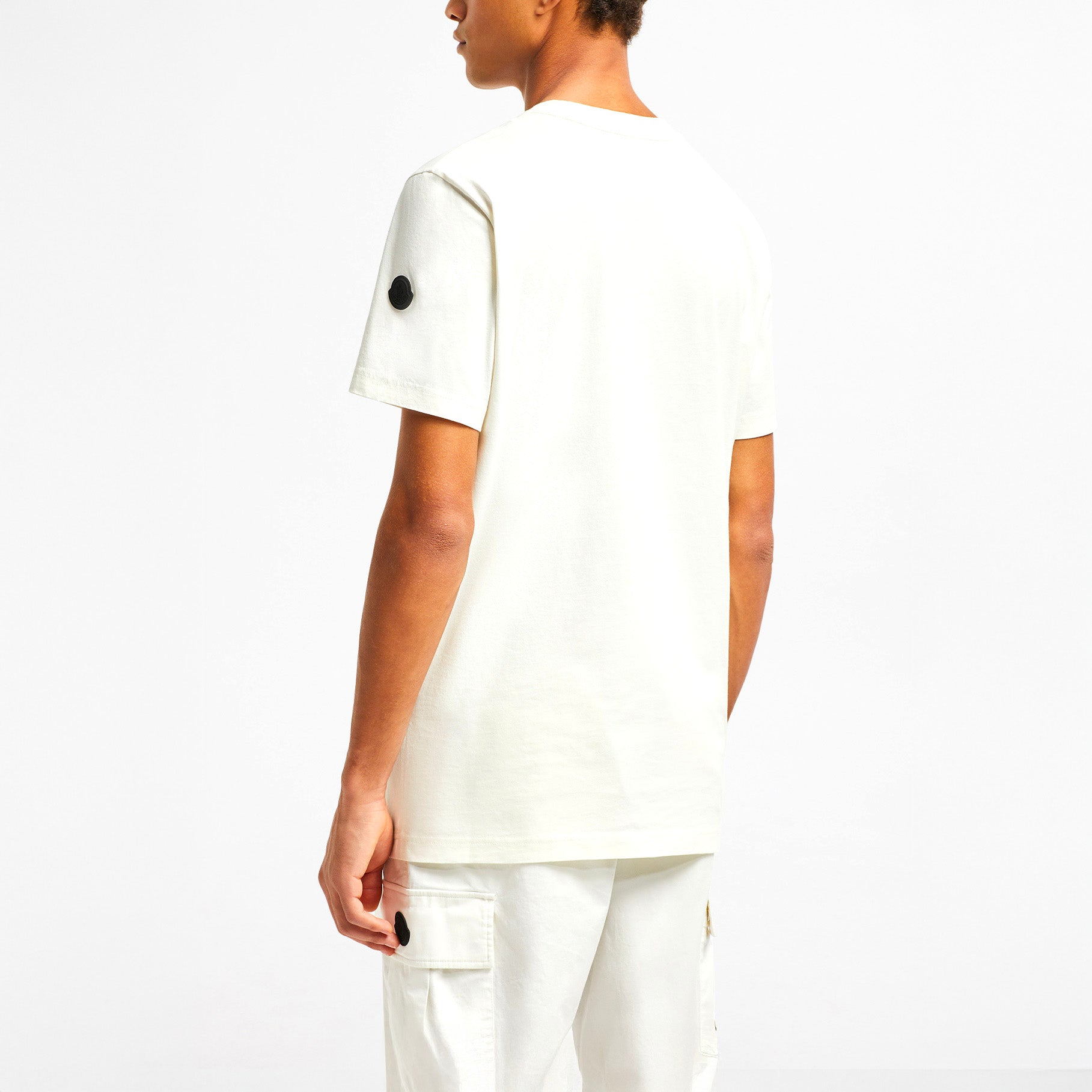 T-shirt Moncler Motion Blur Logo Blanc