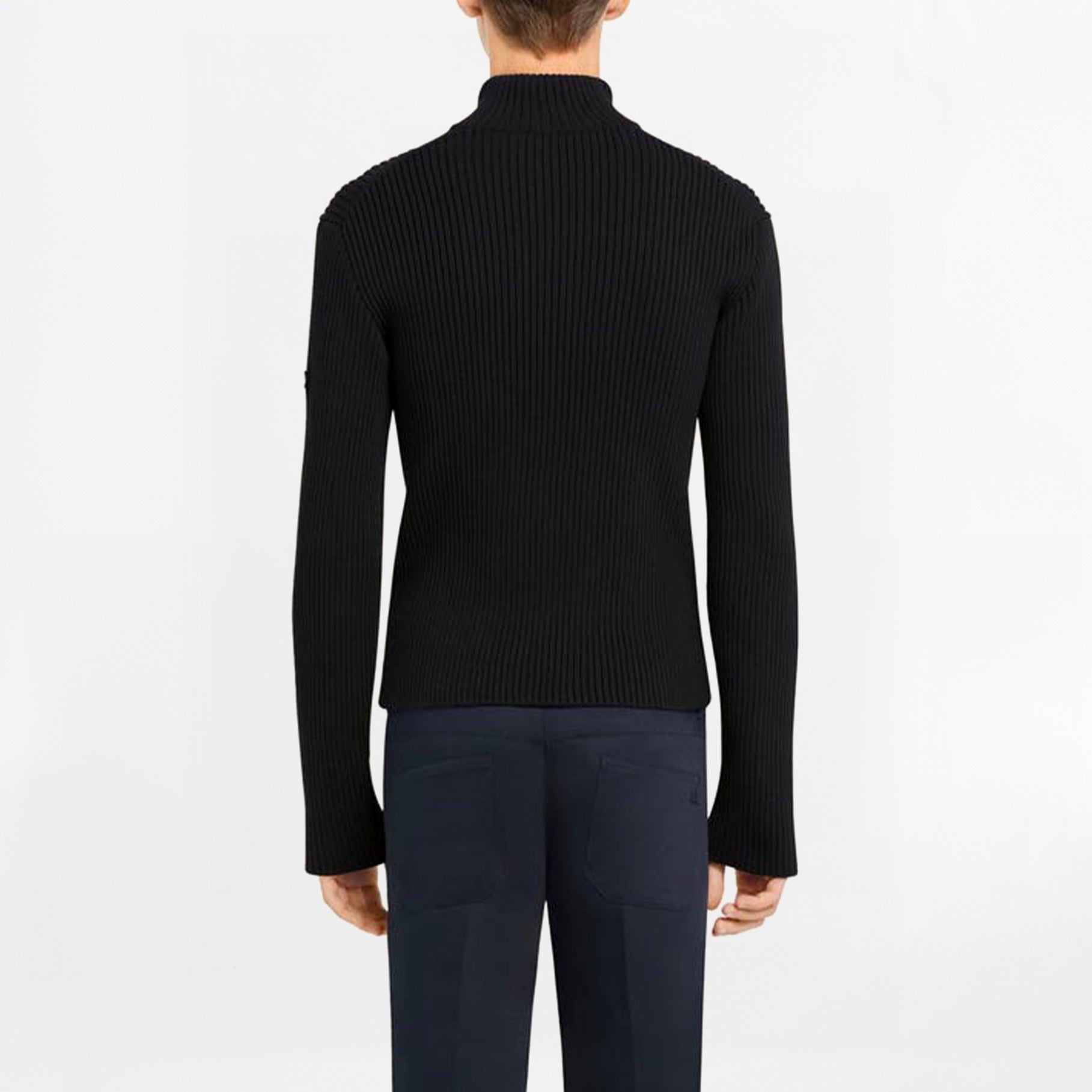 Cardigan zippé côtelé Courrèges Noir