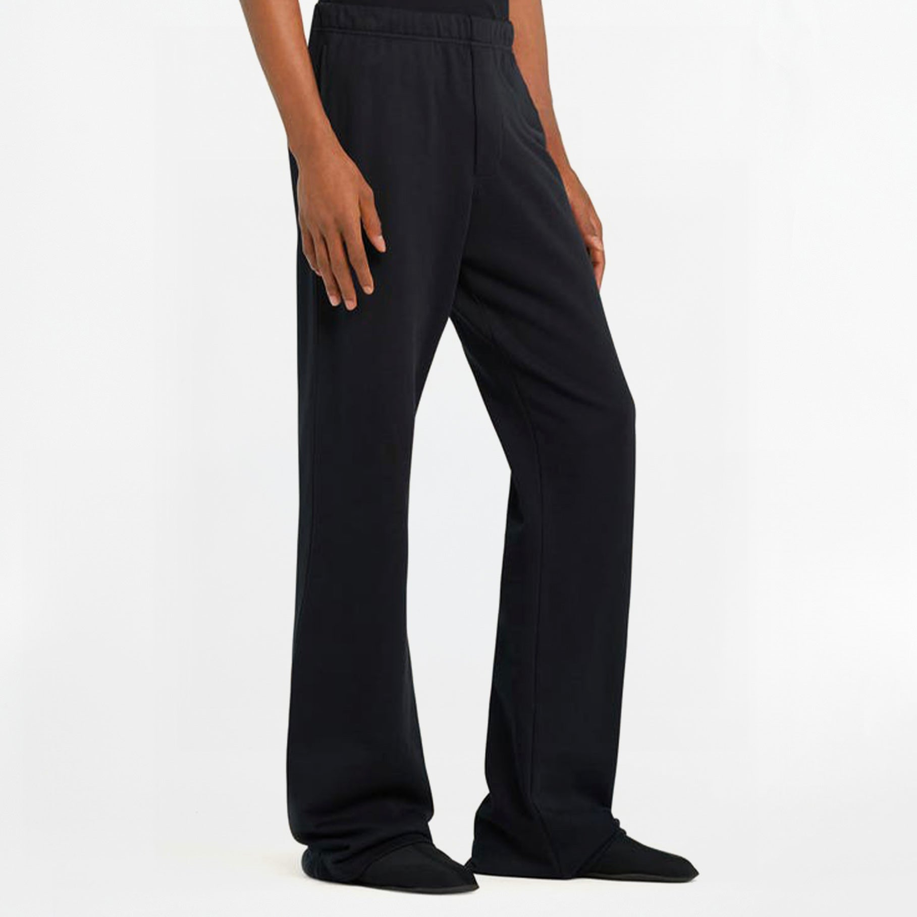 Pantalon droit molleton Courrèges Noir