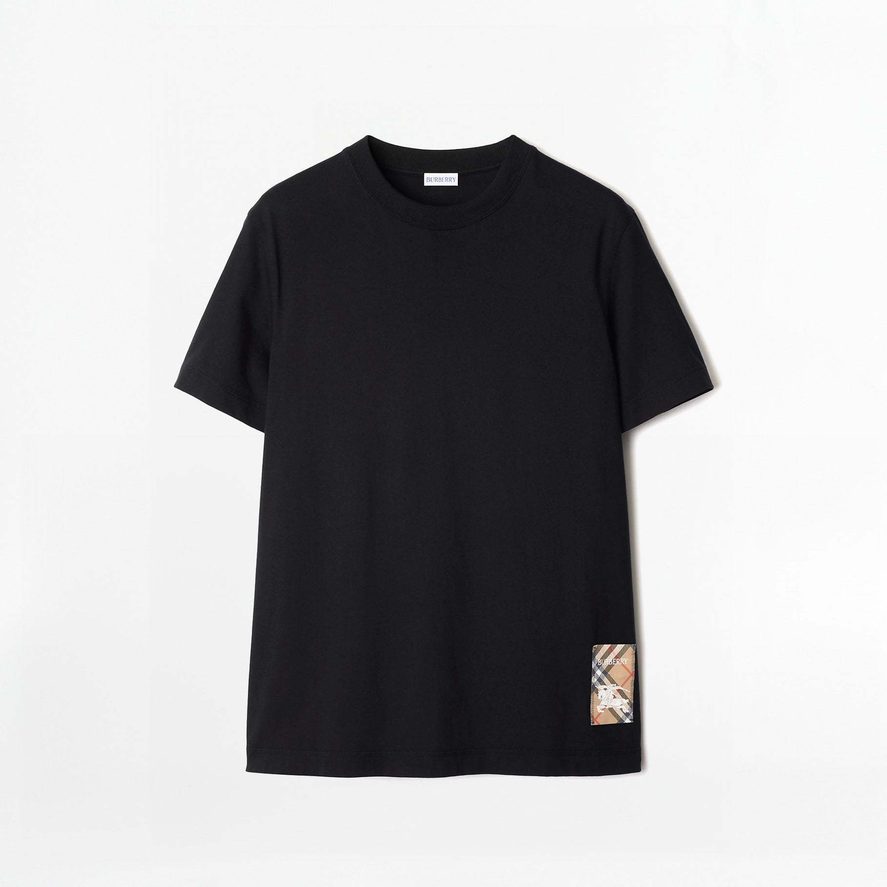 T-shirt en Coton Burberry avec Étiquette Check Noir