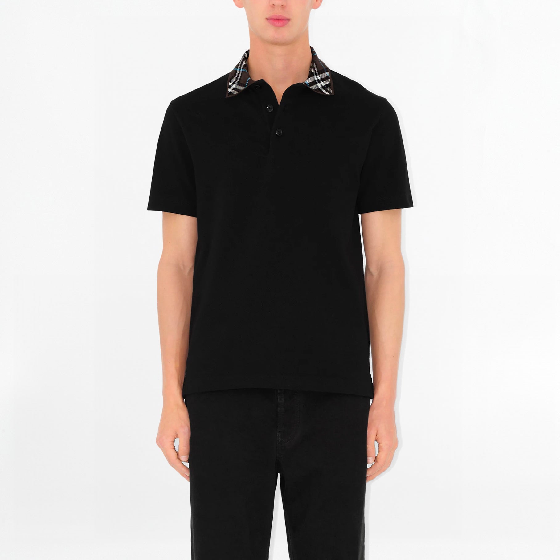 Polo Burberry Noir en Coton Piqué