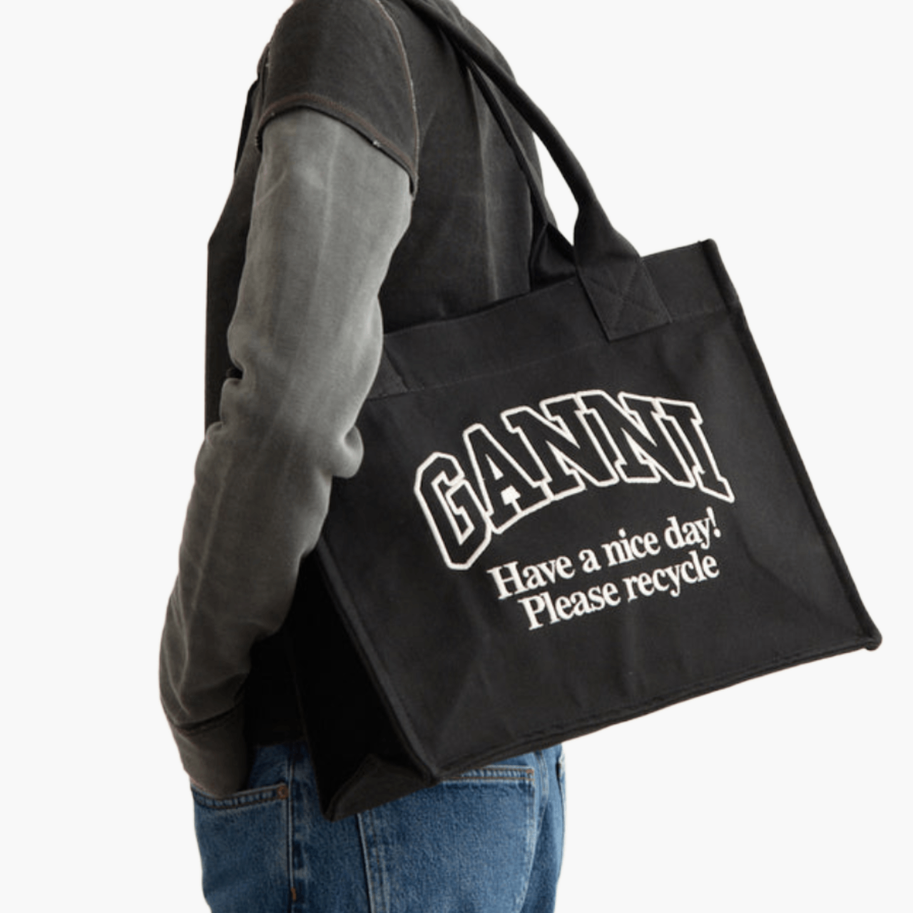 Shopper Ganni Large Noir