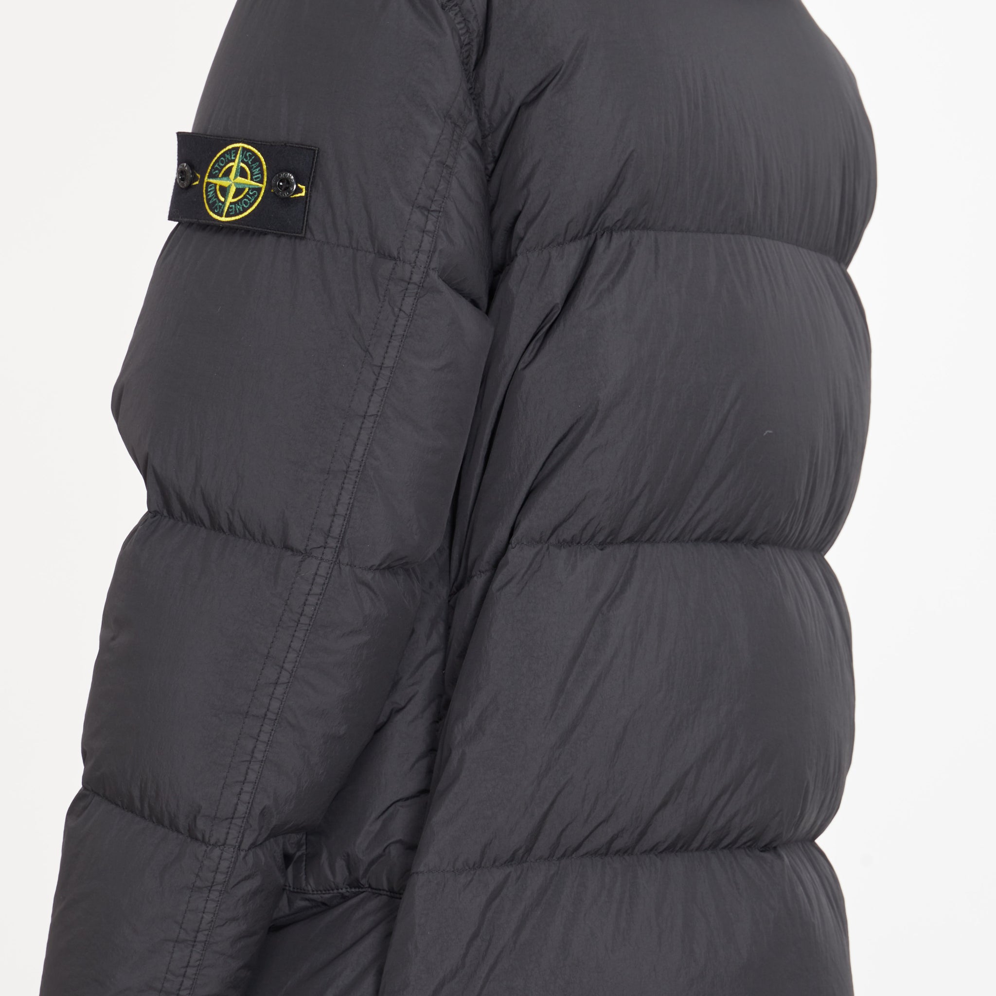 Doudoune Stone Island Garment Dyed Crickle Longue Noir