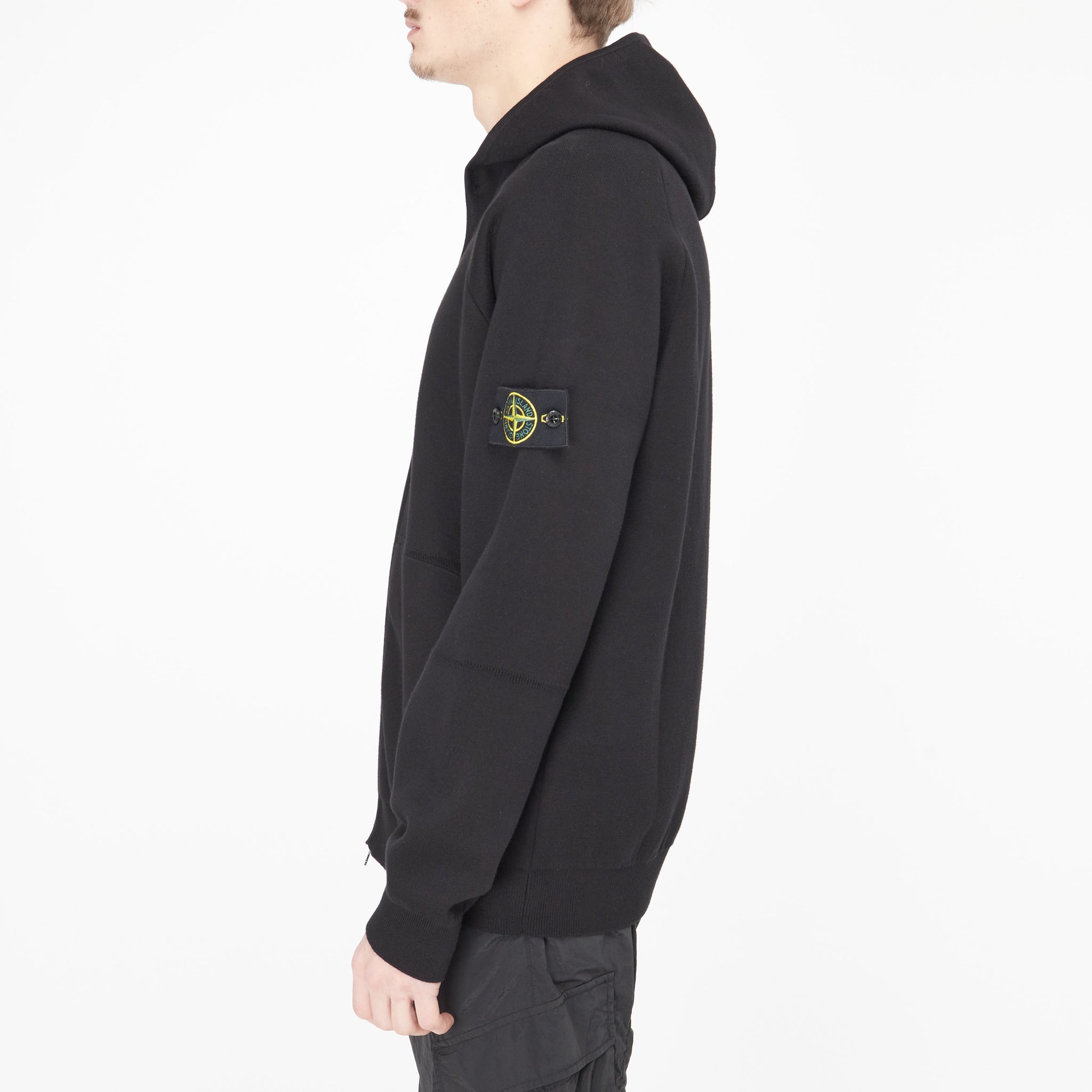 Hoodies à Zip Stone Island 563A6 Maille Noir