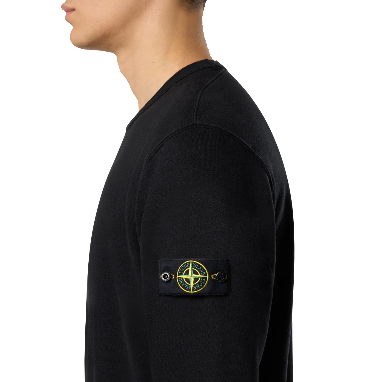 Sweat Stone Island insert côtelé noir