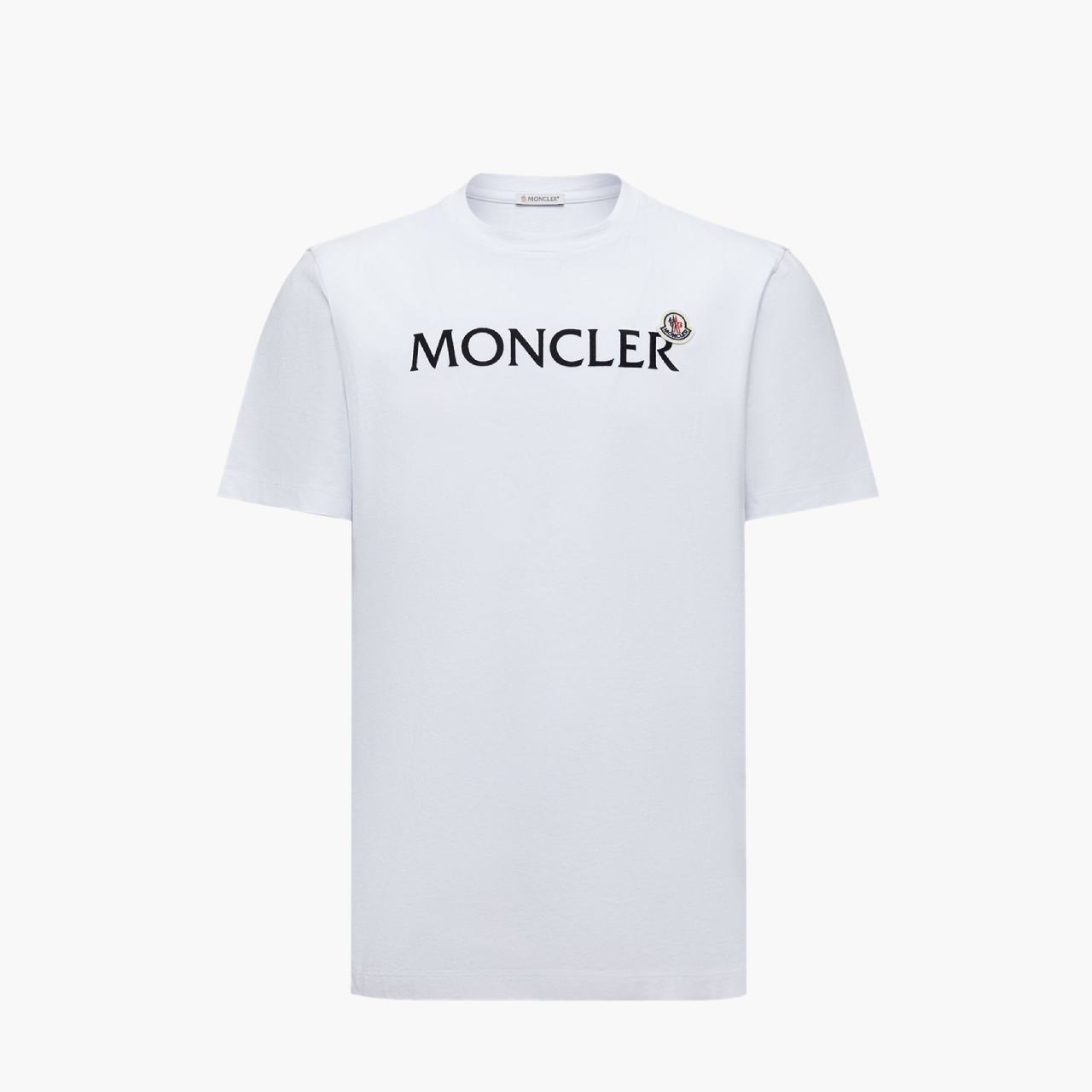 T-Shirt Moncler logo floqué blanc