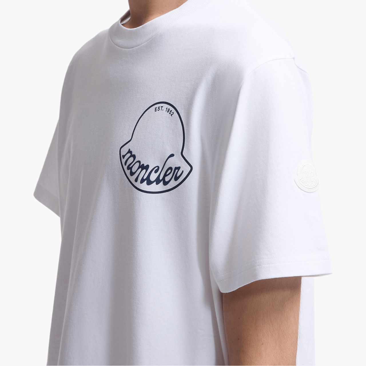 T-Shirt Moncler logo imprimé 3D blanc