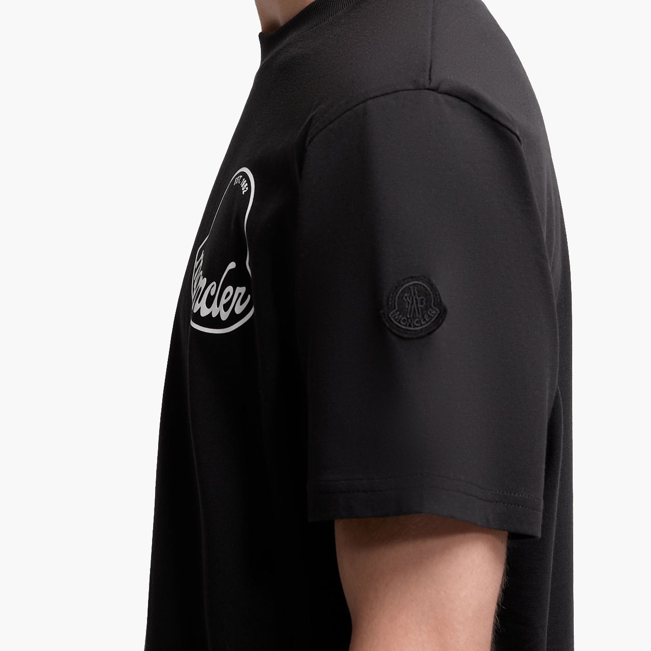 T-Shirt Moncler logo imprimé 3D noir