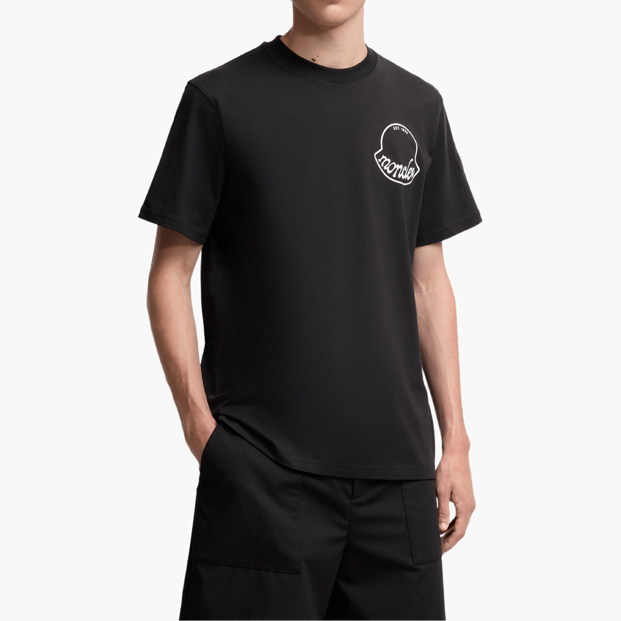 T-Shirt Moncler logo imprimé 3D noir