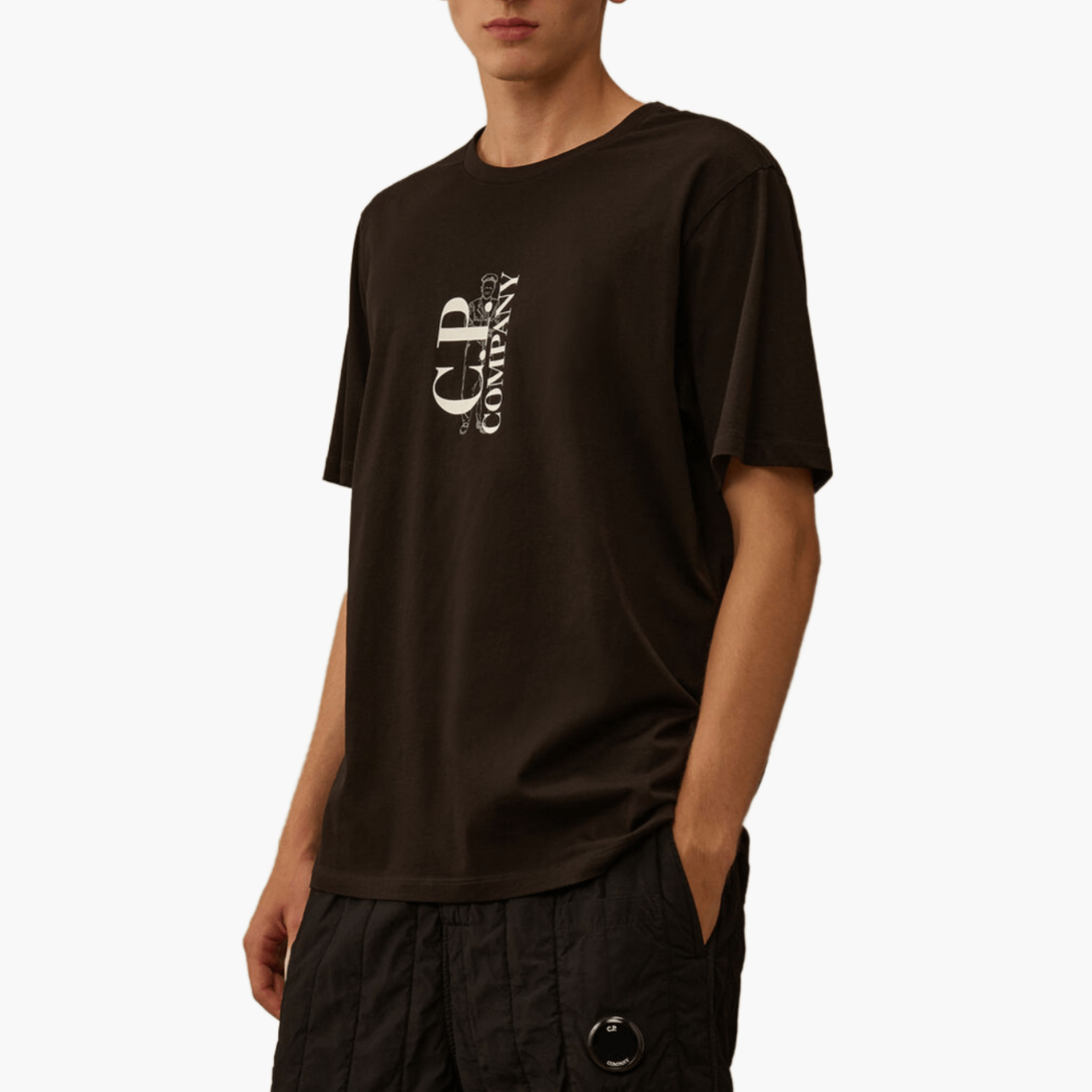 T-shirt C.P. Company logo noir sérigraphié
