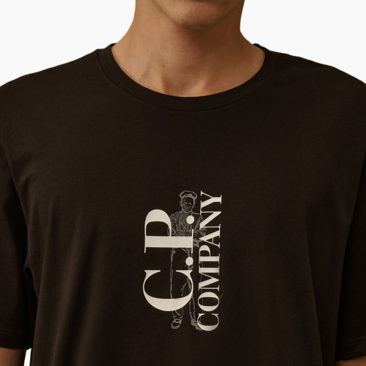 T-shirt C.P. Company logo noir sérigraphié