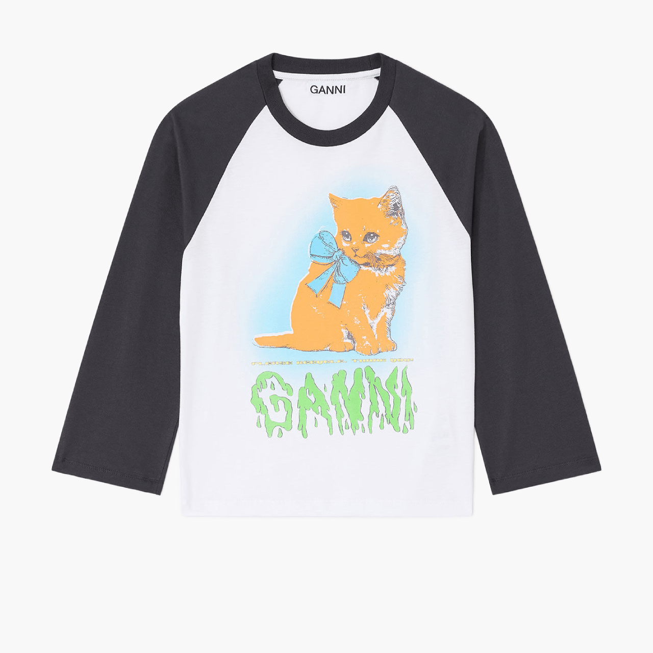 T-shirt Ganni Chat Baby Fit Blanc