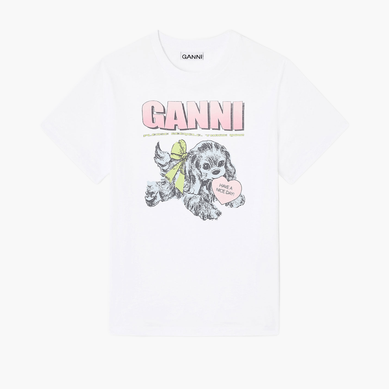 T-shirt Ganni Chiot Blanc