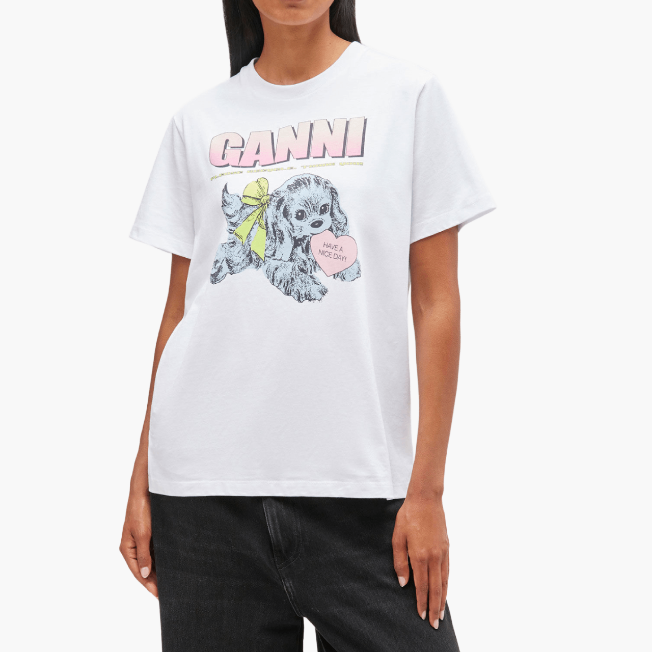 T-shirt Ganni Chiot Blanc