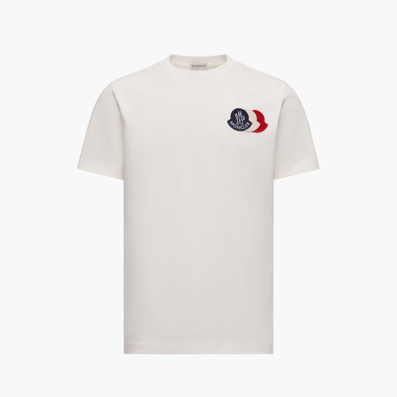 T-shirt Moncler tricolore blanc