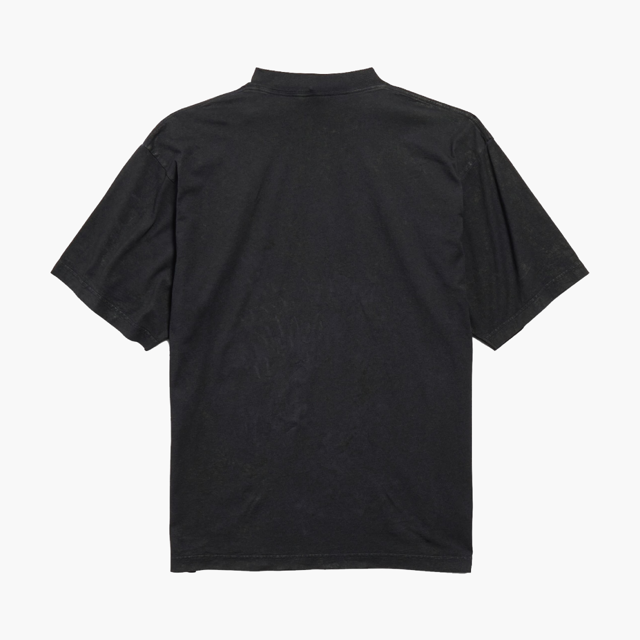 Vue arrière à plat du t-shirt Balenciaga City of Angels noir, logo Balenciaga imprimé au dos, photo produit Lesthete Concept Store.