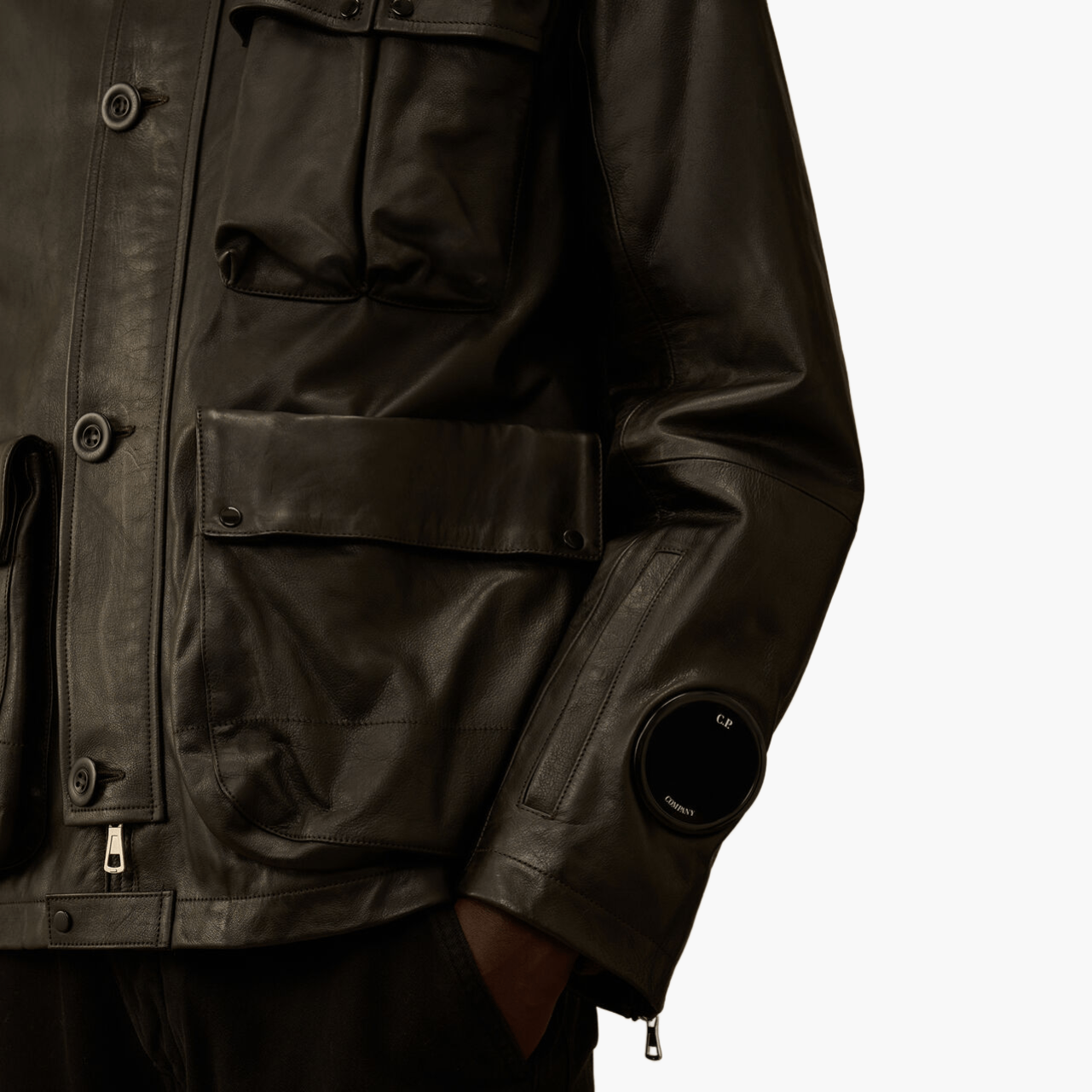 Veste C.P. Company cuir noir