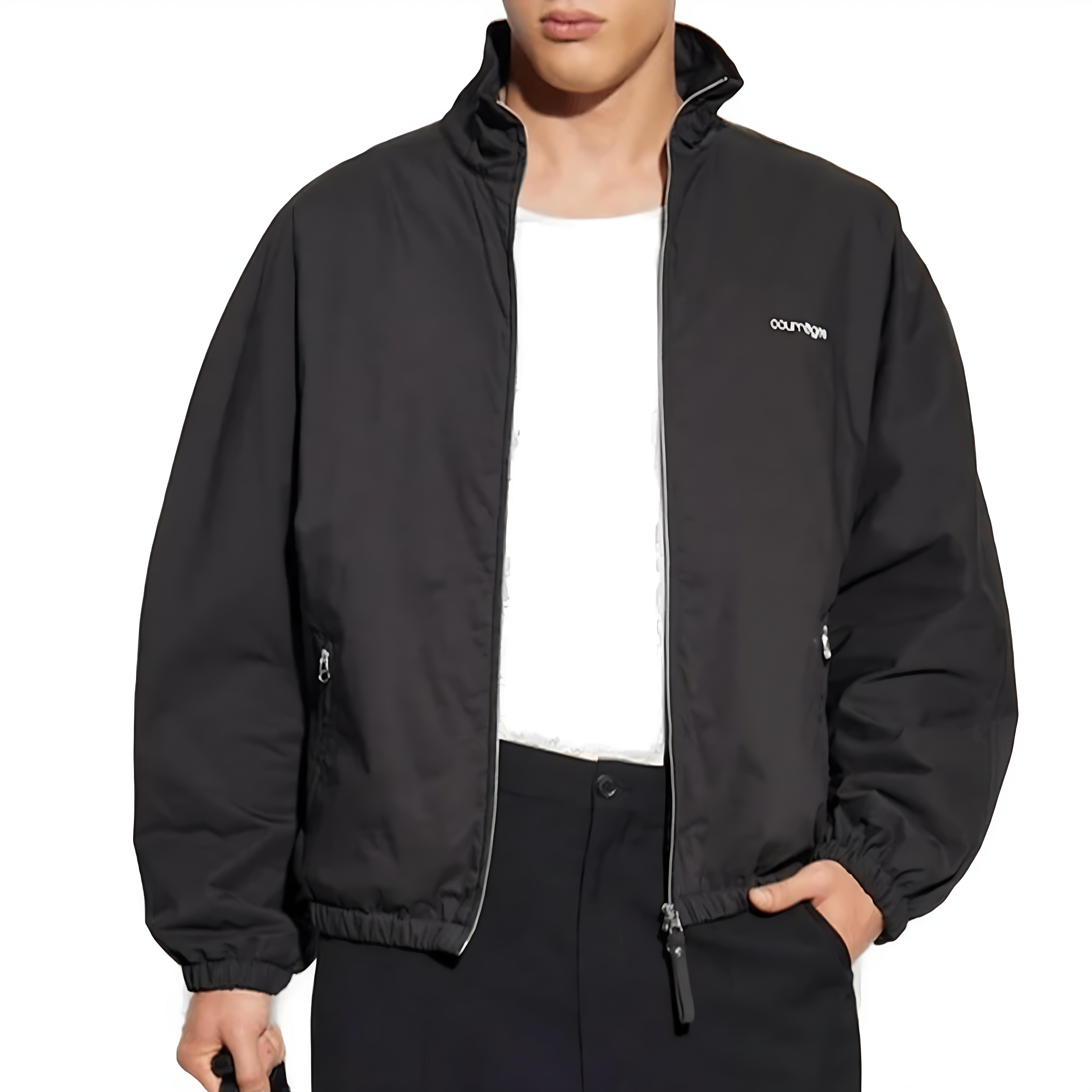 Veste Courrèges zip brodée noir