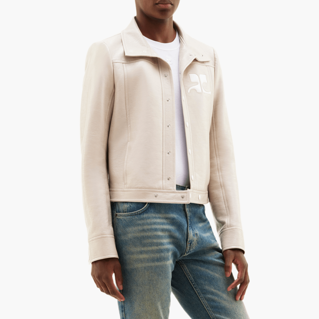 Reissue vinyl stand-up collar jacket — Mastic Grey