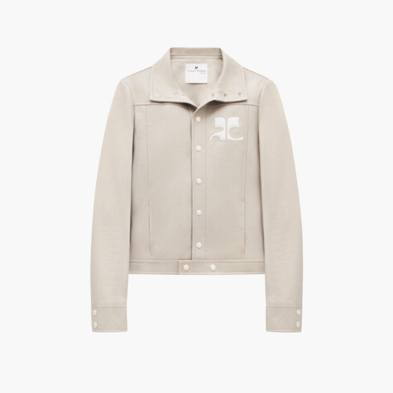 Reissue vinyl stand-up collar jacket — Mastic Grey