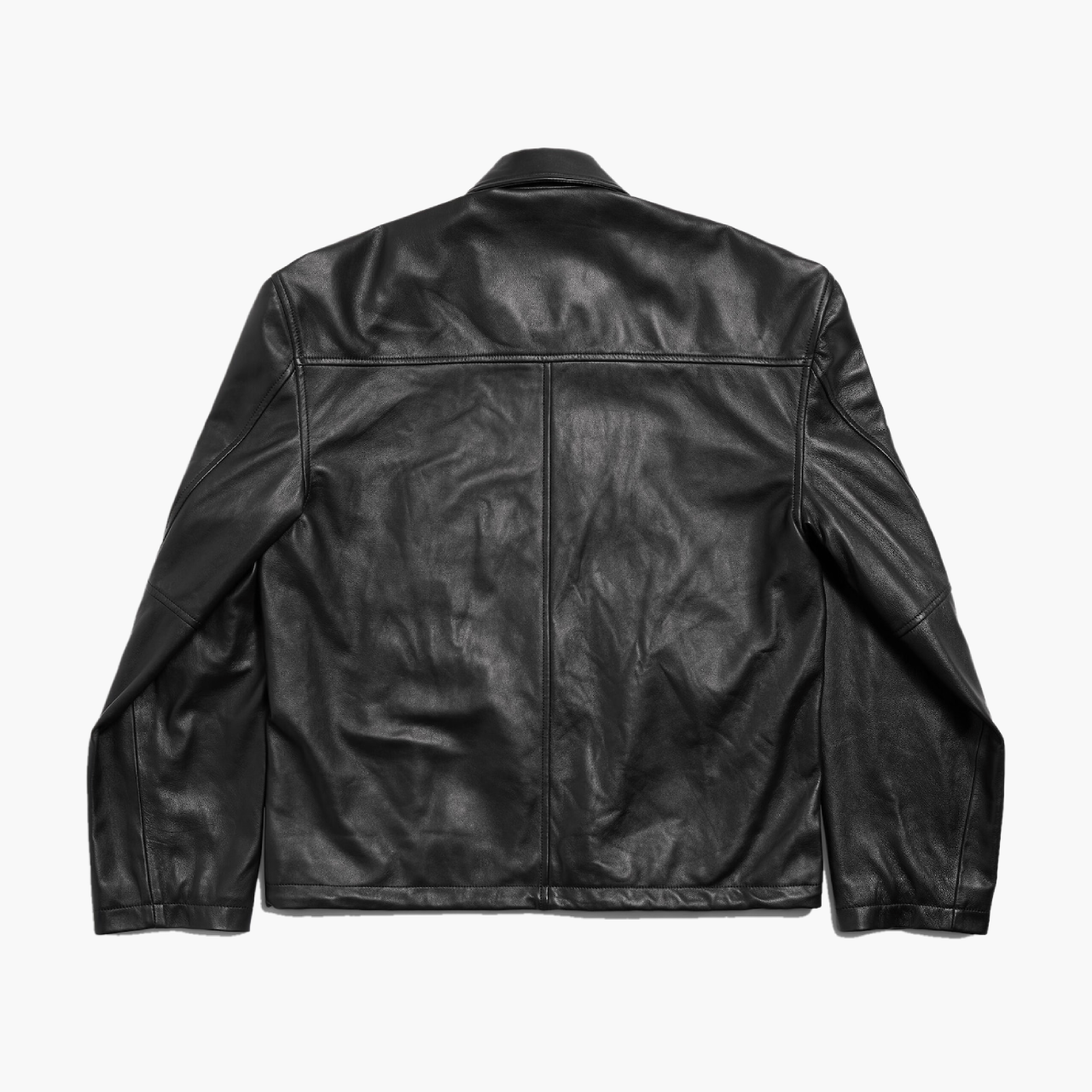 Vue arrière à plat de la veste Balenciaga Nano BB noire, logo discret au dos, photo produit Lesthete Concept Store.