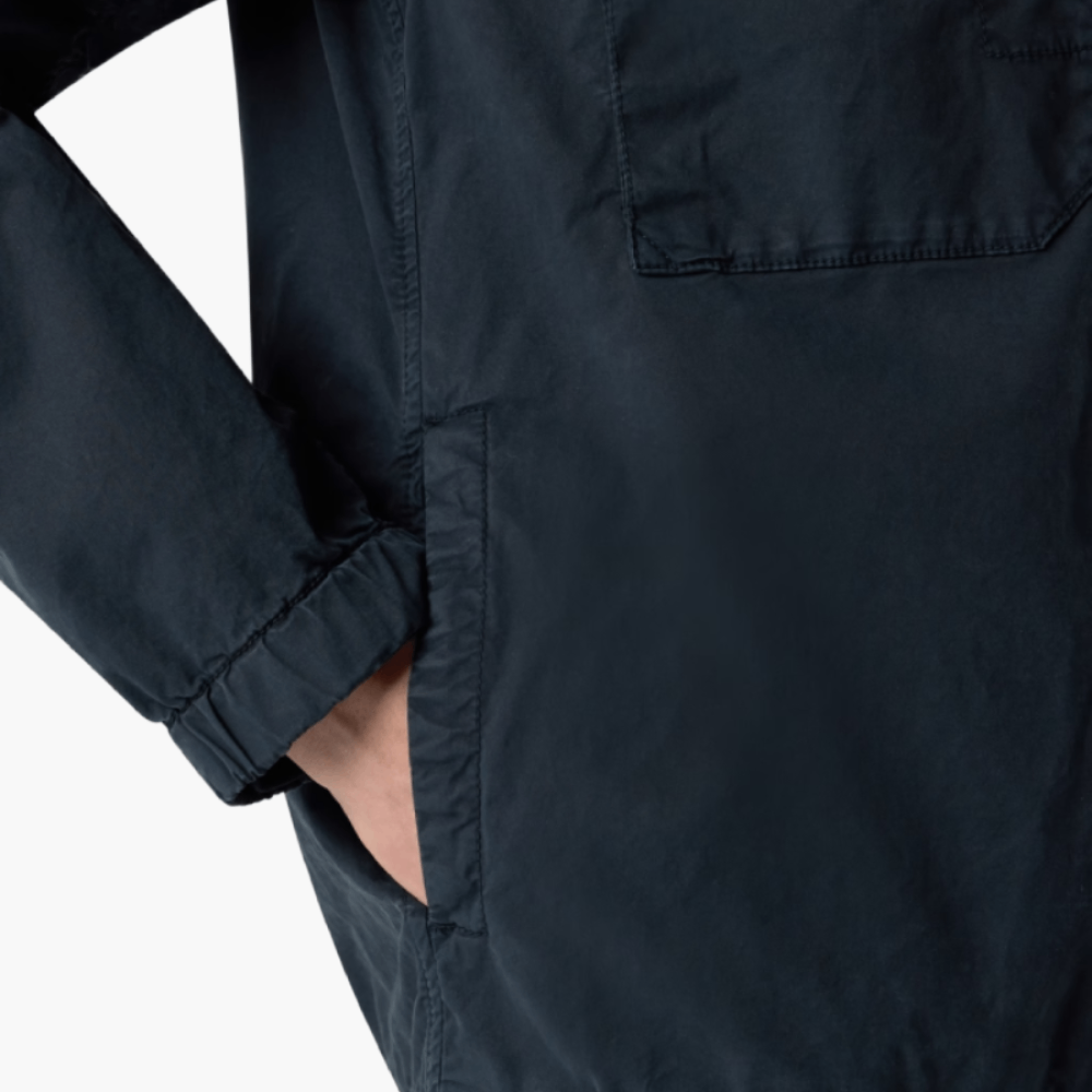 Veste déperlante à capuche en coton stretch