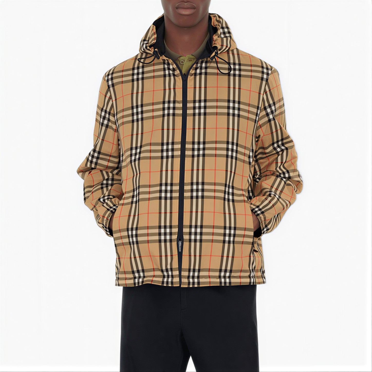 Veste réversible à capuche Check