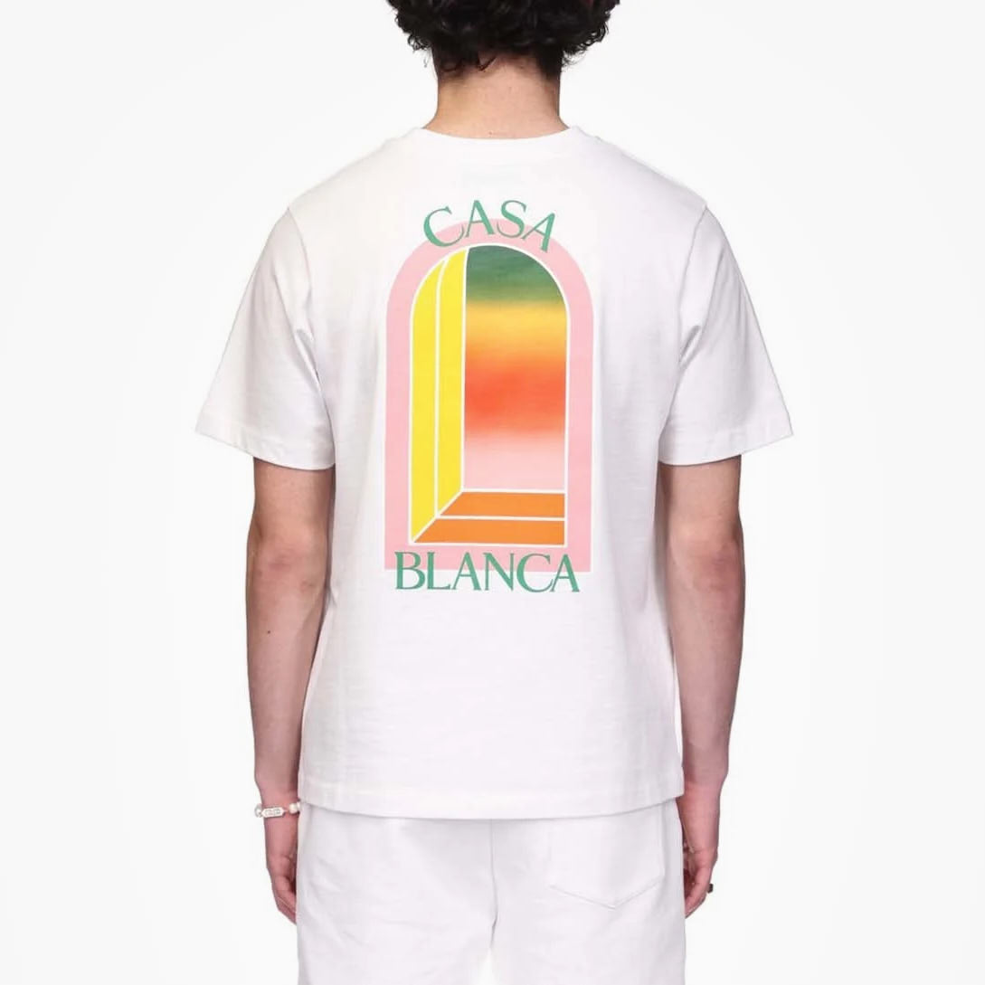 T-shirt Casablanca Gradient Arch Logo Blanc