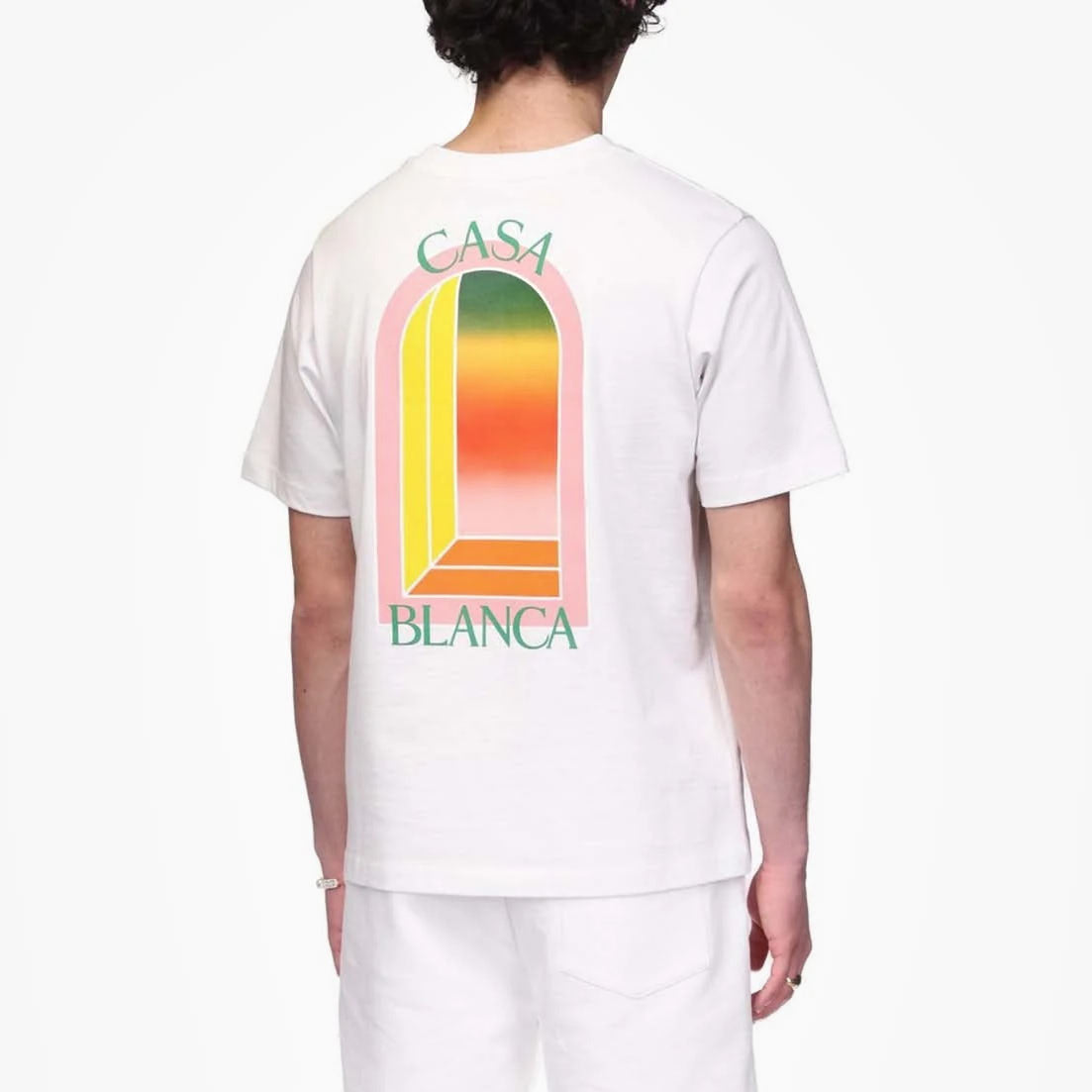T-shirt Casablanca Gradient Arch Logo Blanc