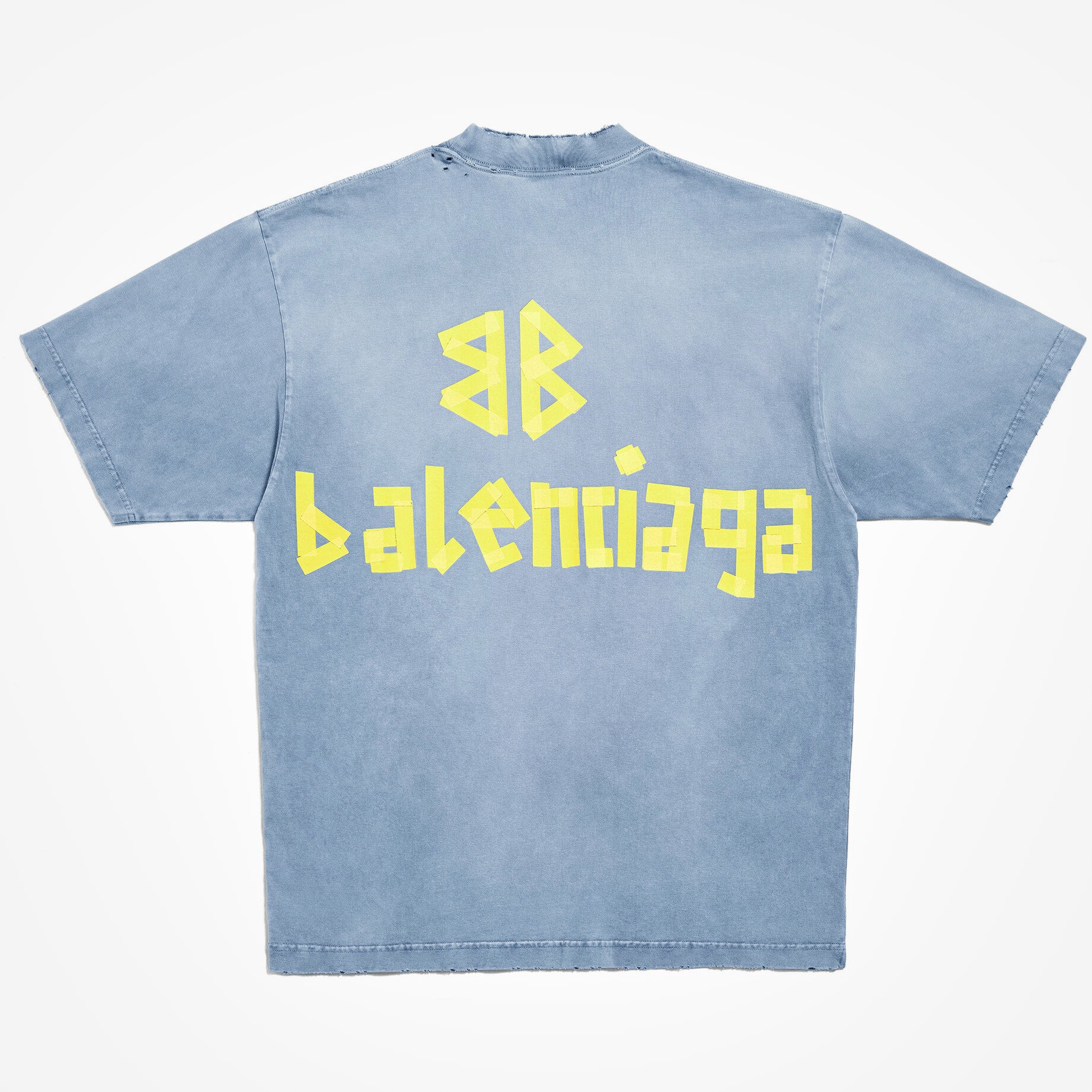 T-shirt Balenciaga Tape Type Bleu Ciel
