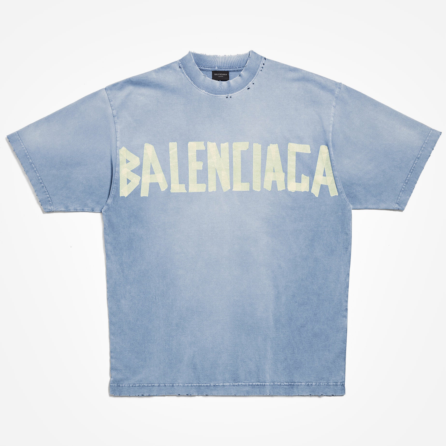 T-shirt Balenciaga Tape Type Bleu Ciel