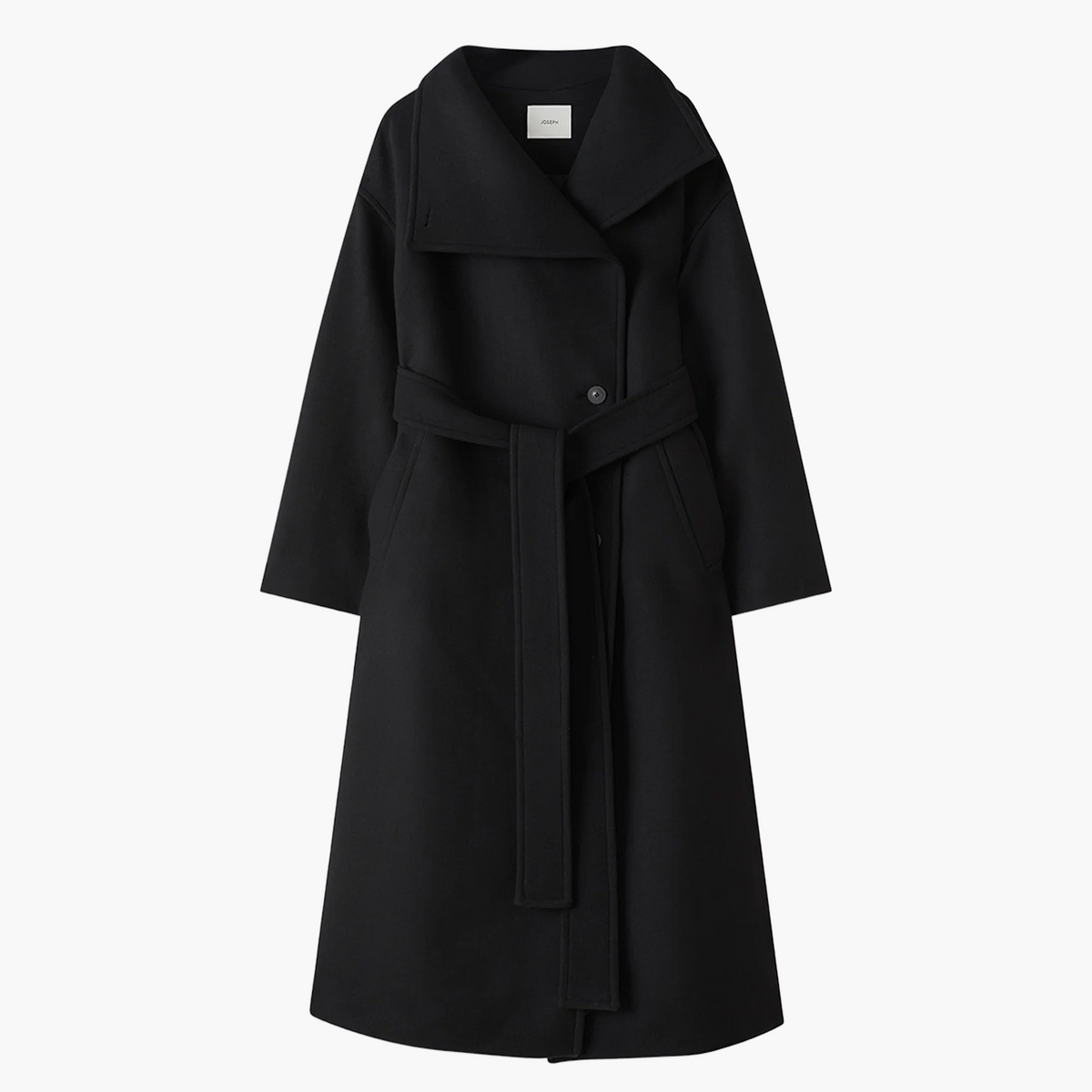 Manteau Fiore Laine Mélangée Black