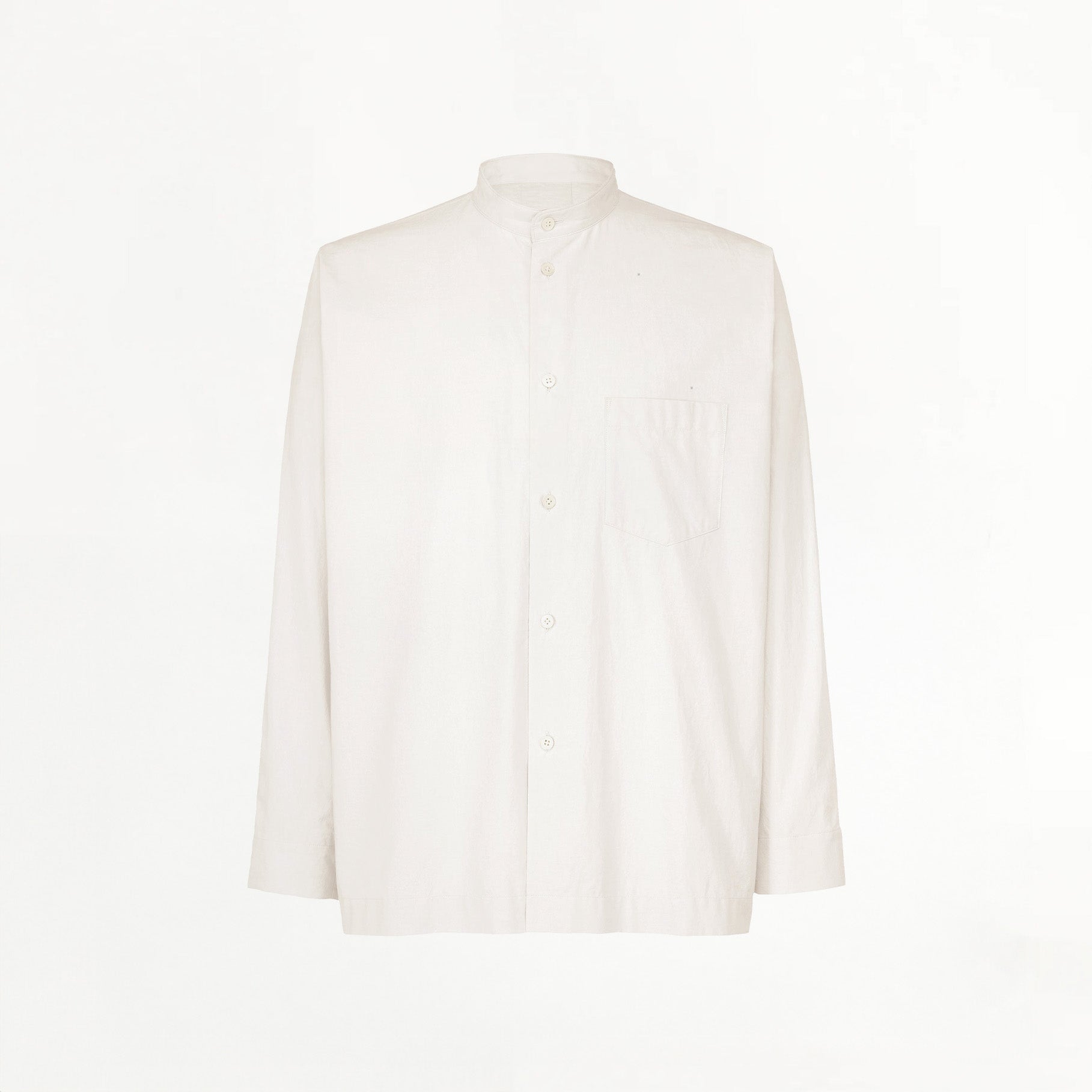 Chemise Col Mao Homme Plissé Issey Miyake Streamline Blanche