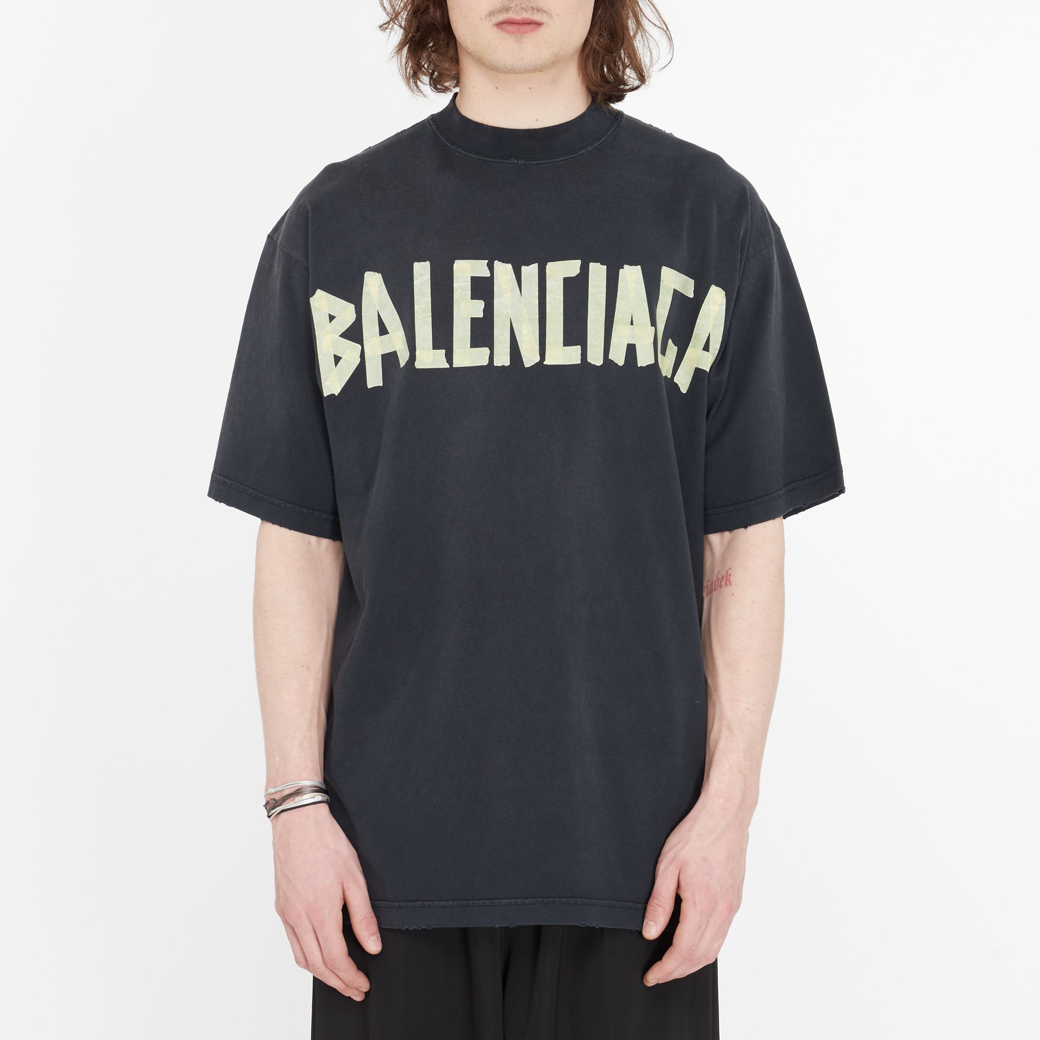 T-shirt Balenciaga Tape Type Vintage Noir