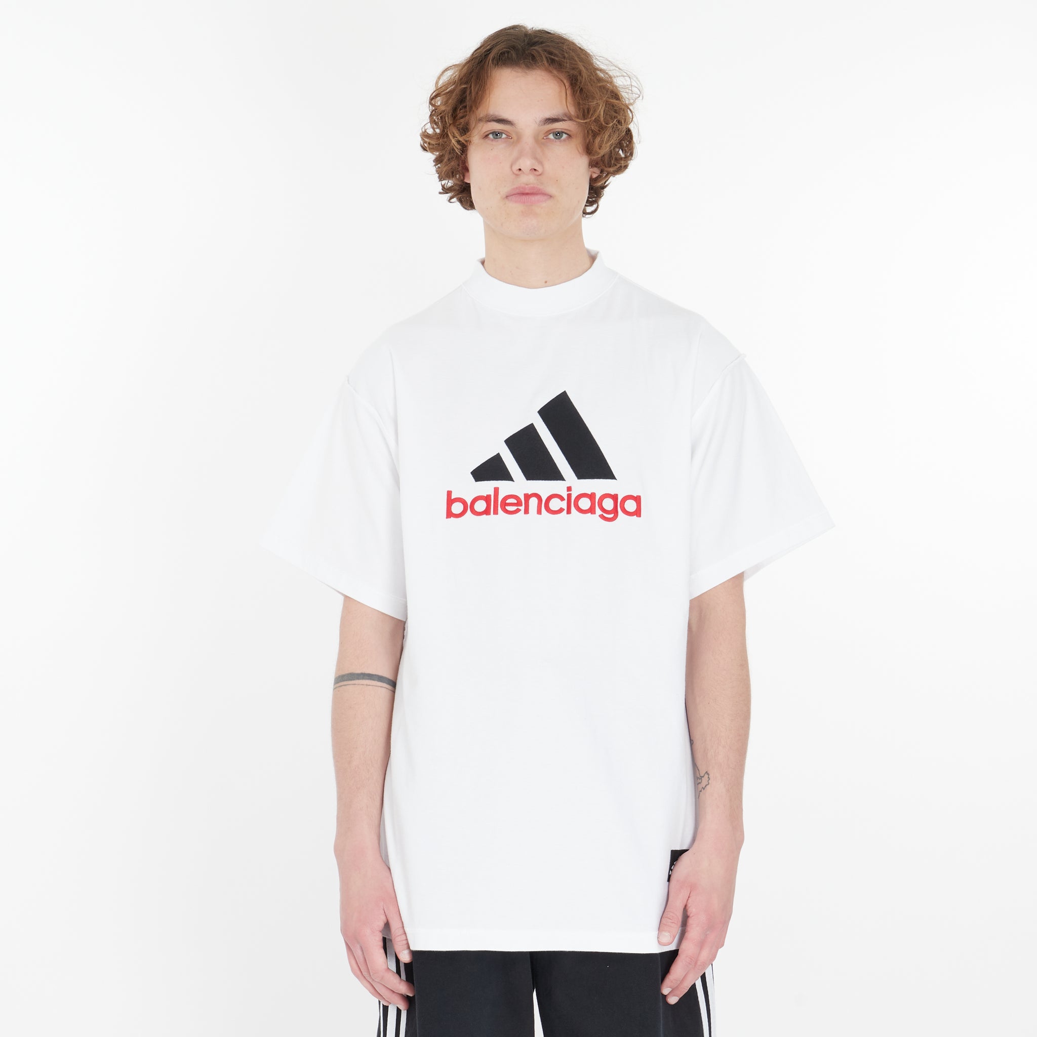 T-shirt Adidas Balenciaga Logo Blanc