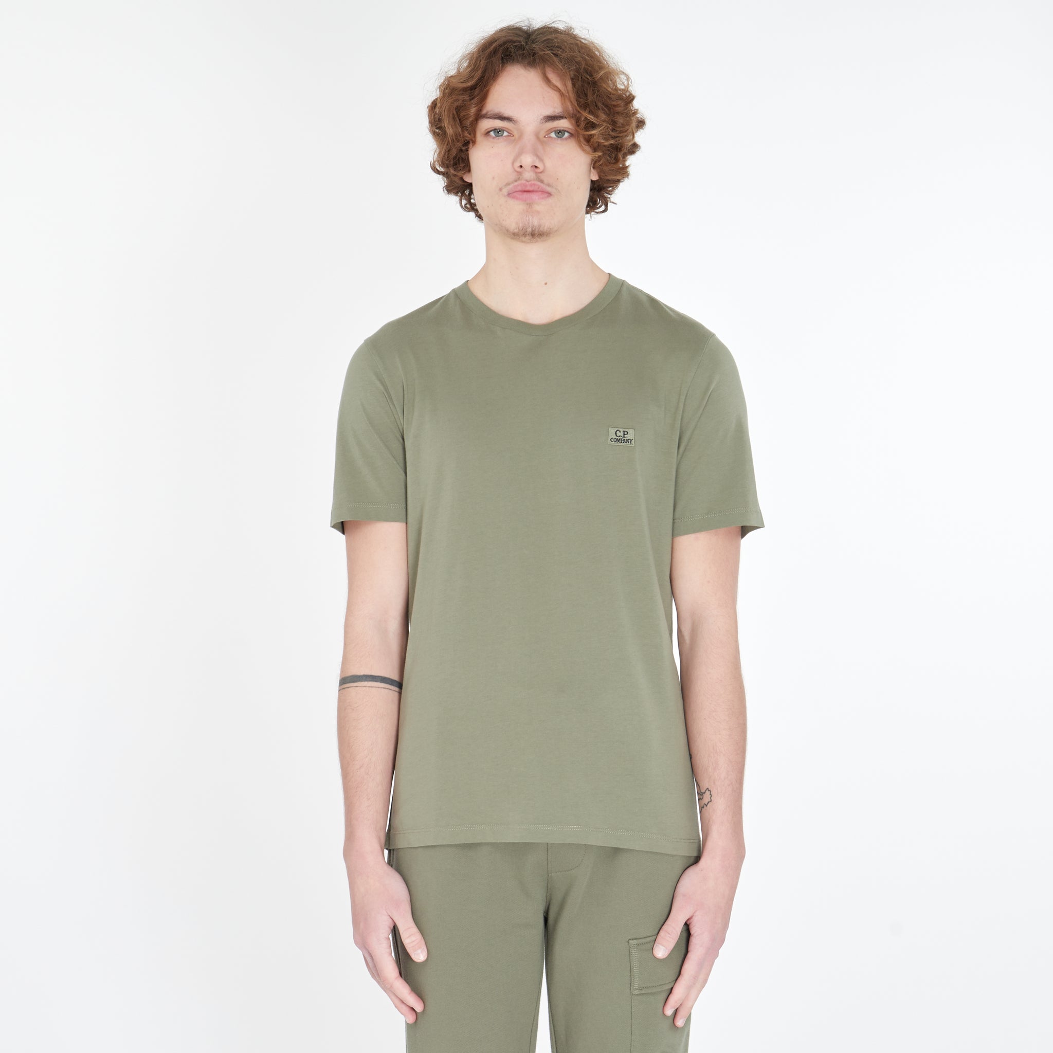 T-Shirt Cp Company Jersey Kaki