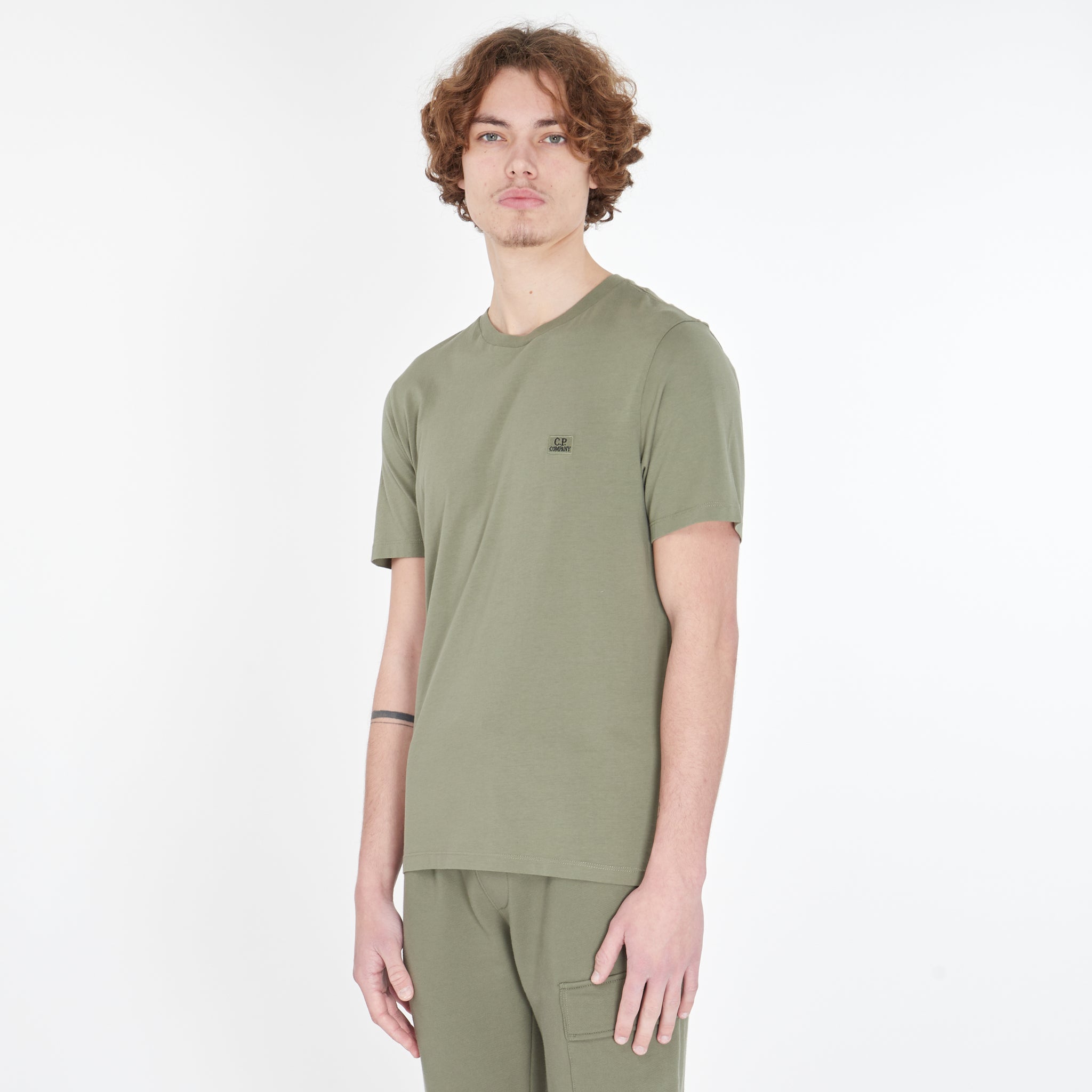 T-Shirt Cp Company Jersey Kaki