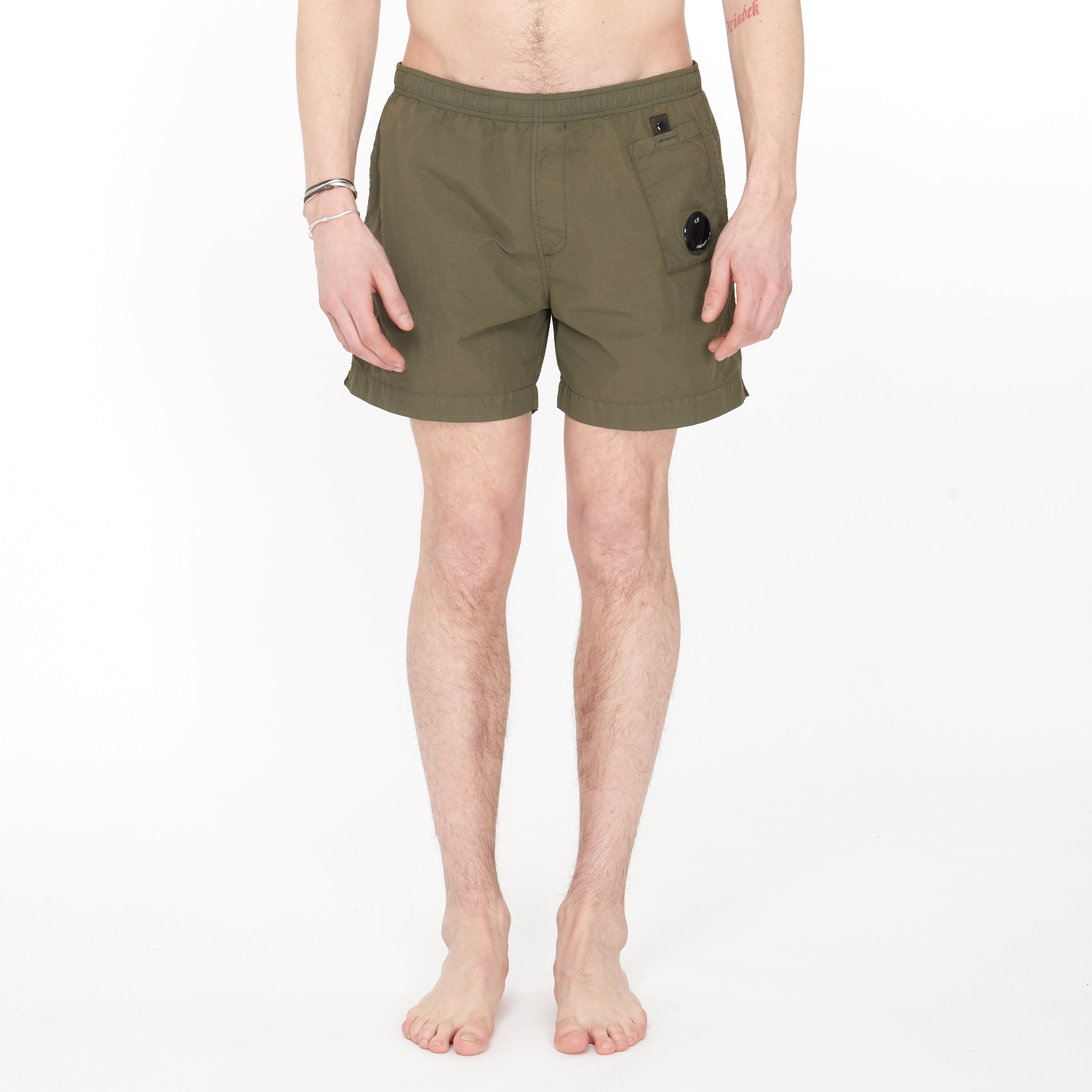 Short de bain Cp Company Flat Nylon Pocket Vert